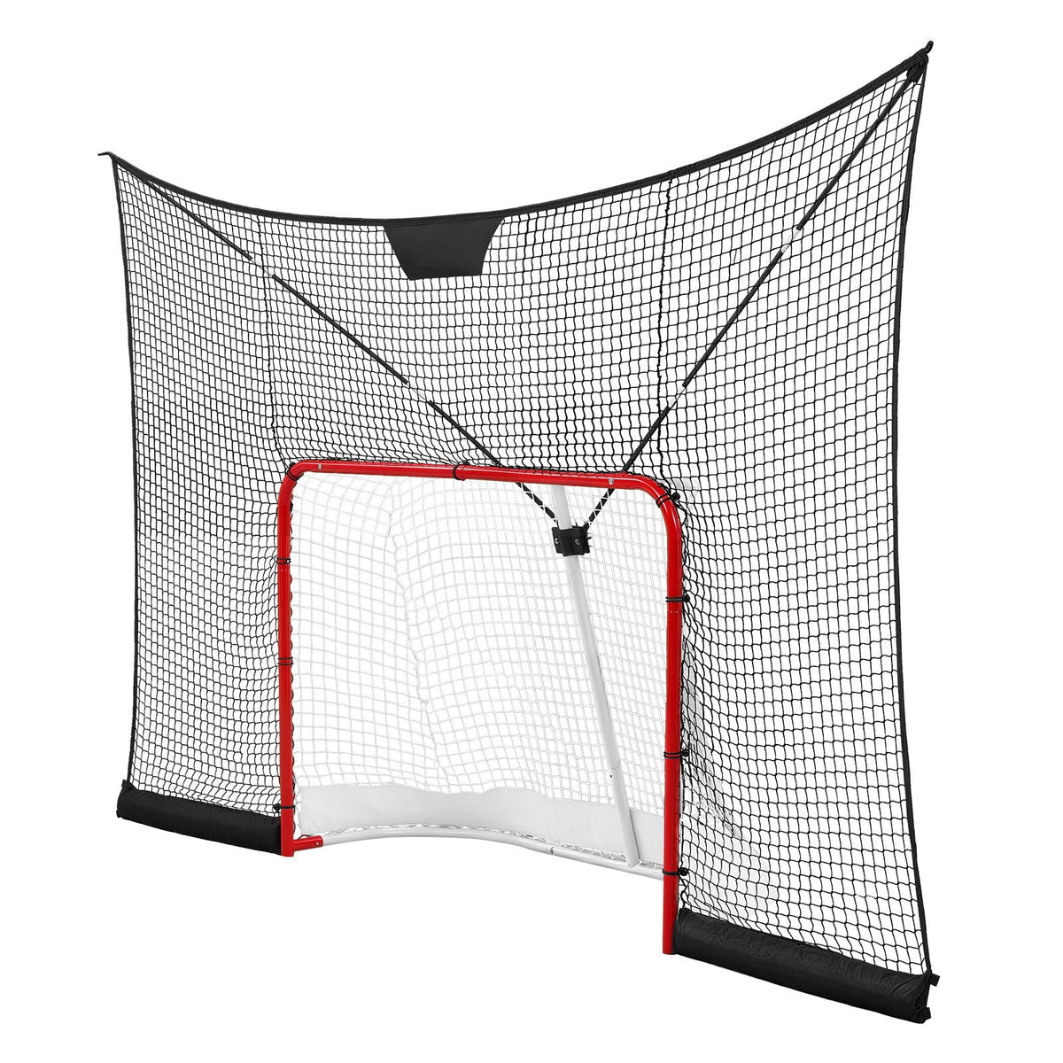 Hockey Goal Goal and Backstop Net Set, 12x7 ft Durable Hockey Net with Extended Coverage, Lightweight Portable Complete Training Accessory Set, Easy Assembly, for Youth and Adults