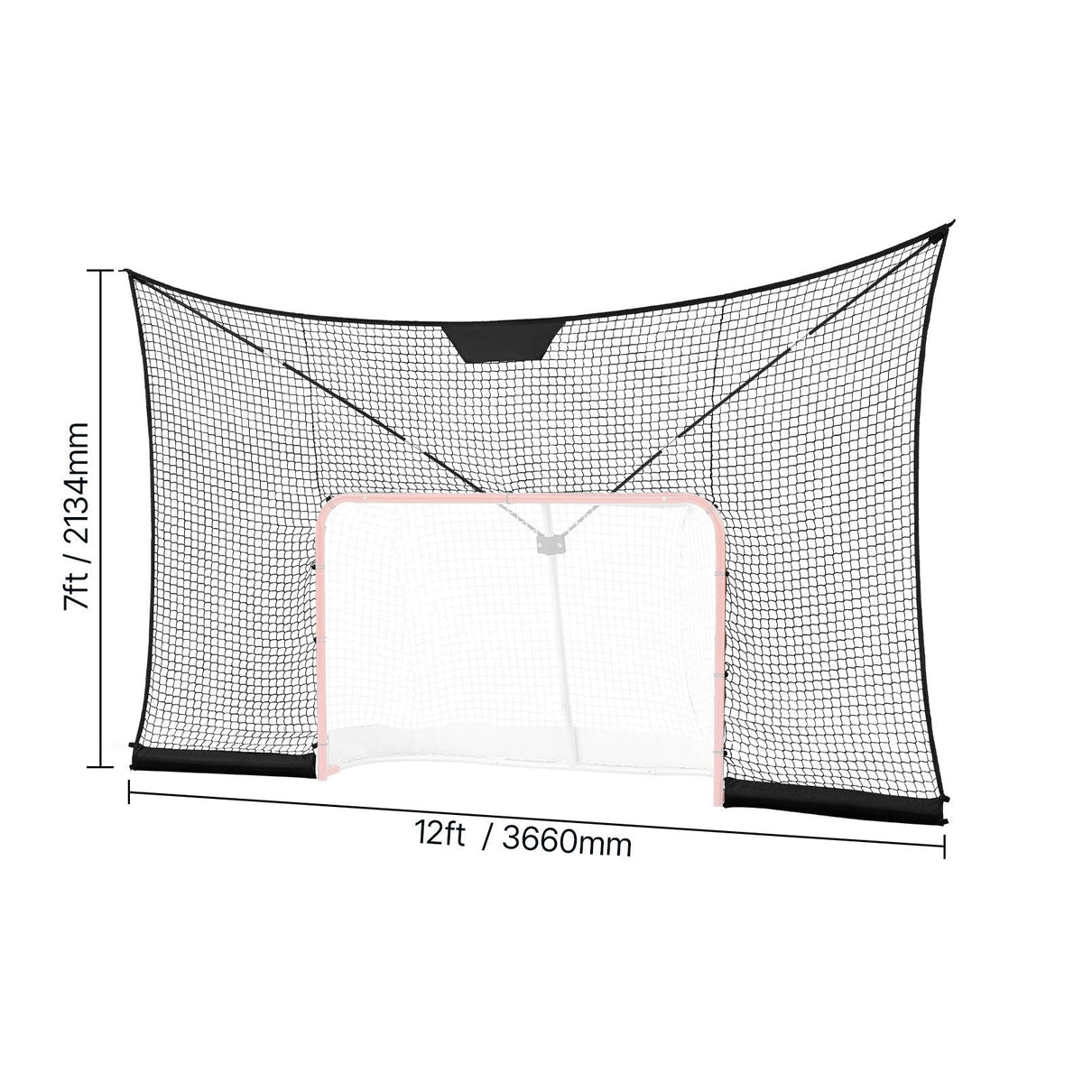 Hockey Net Backstop, 12x7 ft Durable Hockey Goal Backstop Net with Extended Coverage, Lightweight and Portable Backyard Training Equipment, Easy Assembly, for Youth Adult (NET ONLY)