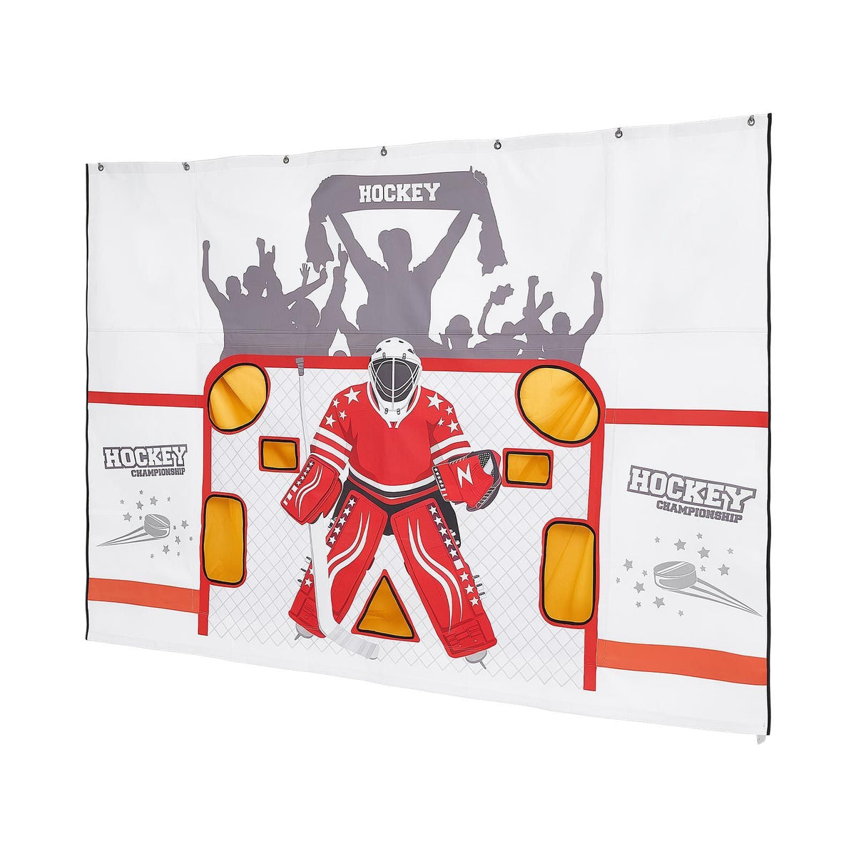 Hockey Shooting Tarp, Shooter Tutor Ice Hockey Goal Practice Target, Tear-proof Premium Net with 7 Holes, Easy Set Up Hockey Net Replacement, Training Equipment for Practicing Shooting Accuracy