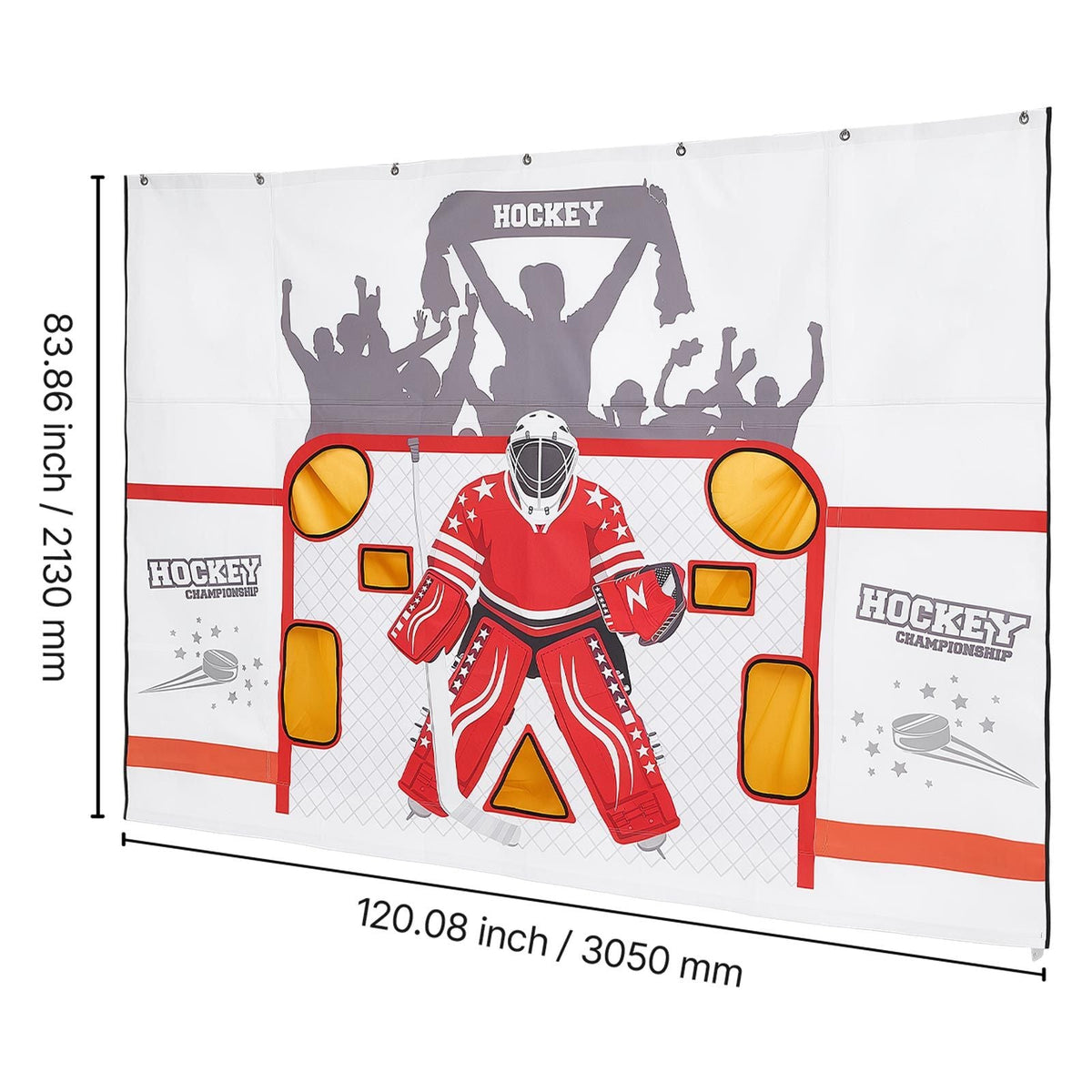 Hockey Shooting Tarp, Shooter Tutor Ice Hockey Goal Practice Target, Tear-proof Premium Net with 7 Holes, Easy Set Up Hockey Net Replacement, Training Equipment for Practicing Shooting Accuracy