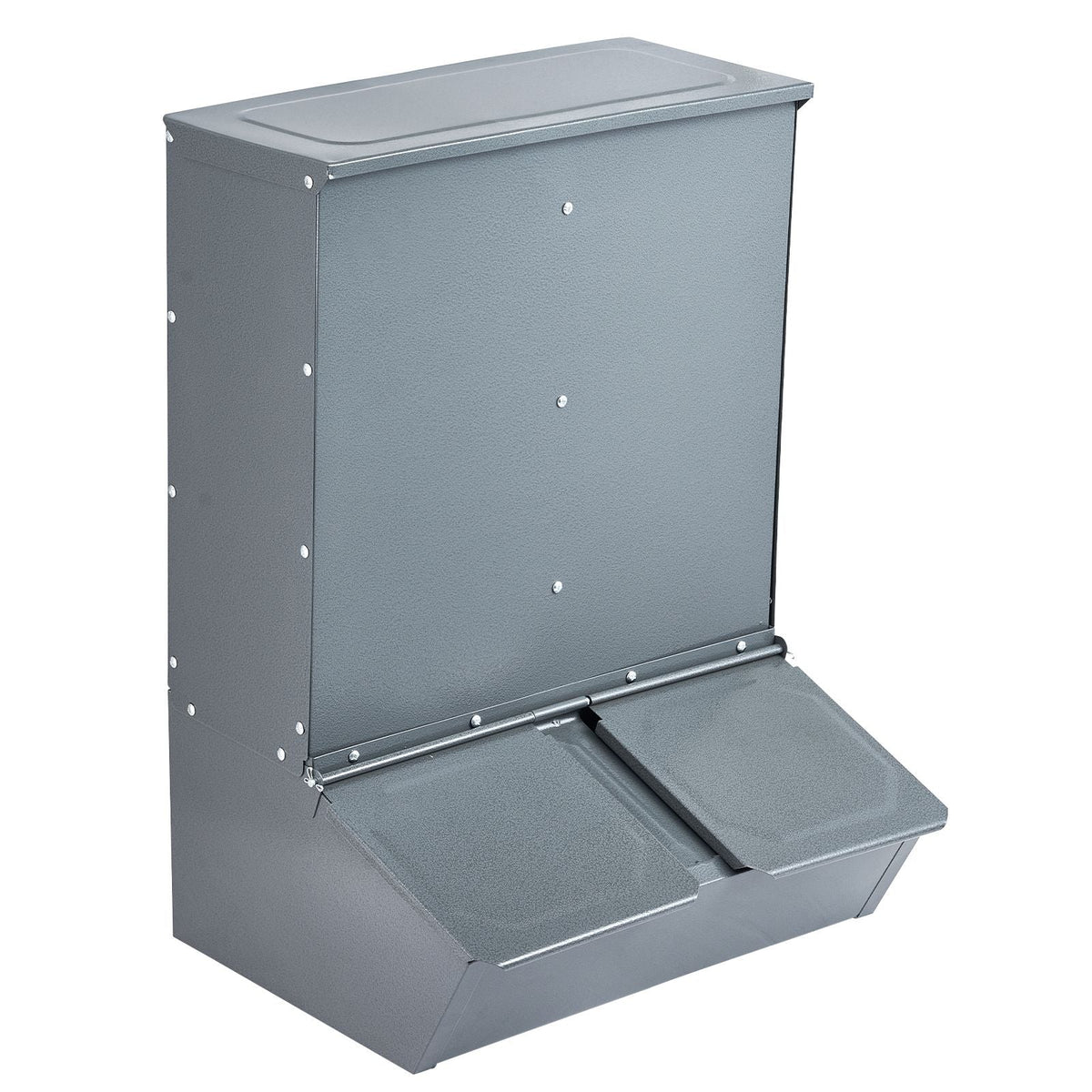 Hog Feeder, 3.7 Bushel Capacity, Double Door Pig Feeder, Heavy Duty Steel Piglets Feeder, Multipurpose Trough Creep Feeder, Outdoor Livestock Feeder Farm Accessory for Feeding up to 8 Hogs