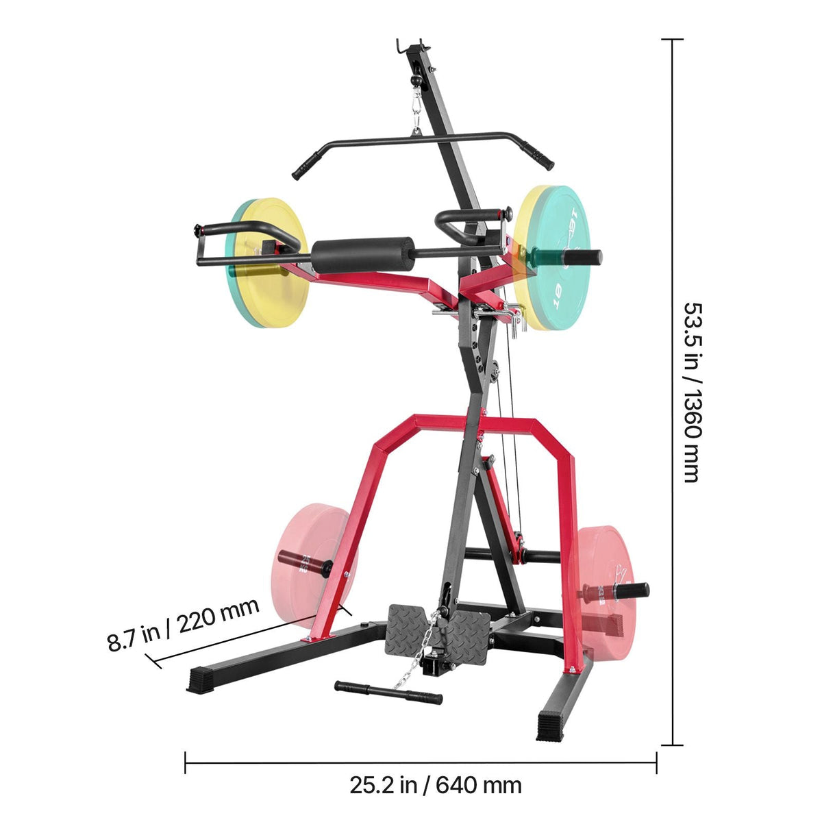 Home Gym Equipment, Leverage Gym with 2:1 Ratio LAT Low Row System, Strength Training Machine for Squats Deadlifts Bench Press Bicep Curls, Home Gym Machine, Adjustable Full Body Workout Station