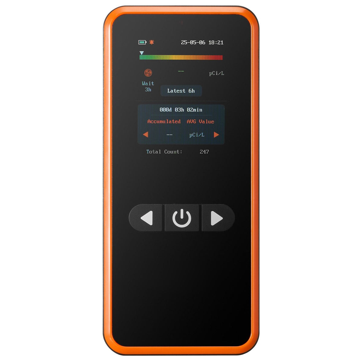Home Radon Detector 3.3Bq to 37kBq/m³ Portable Easy to Use Battery Operated
