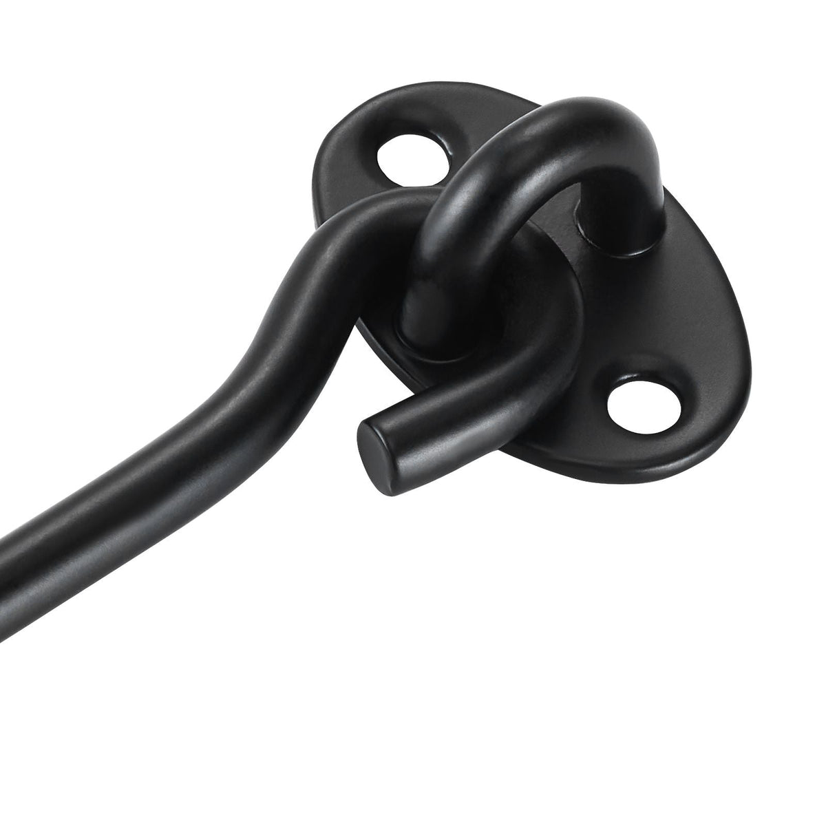 Hook and Eye Gate Latch, 2 Pack Barn Door Latch Hook with Mounting Screws, Stainless Steel Hook and Eye Latch, Hook Lock for Sliding Barn Door, Cabinet, Window, Gate, Fence, Bathroom, Black