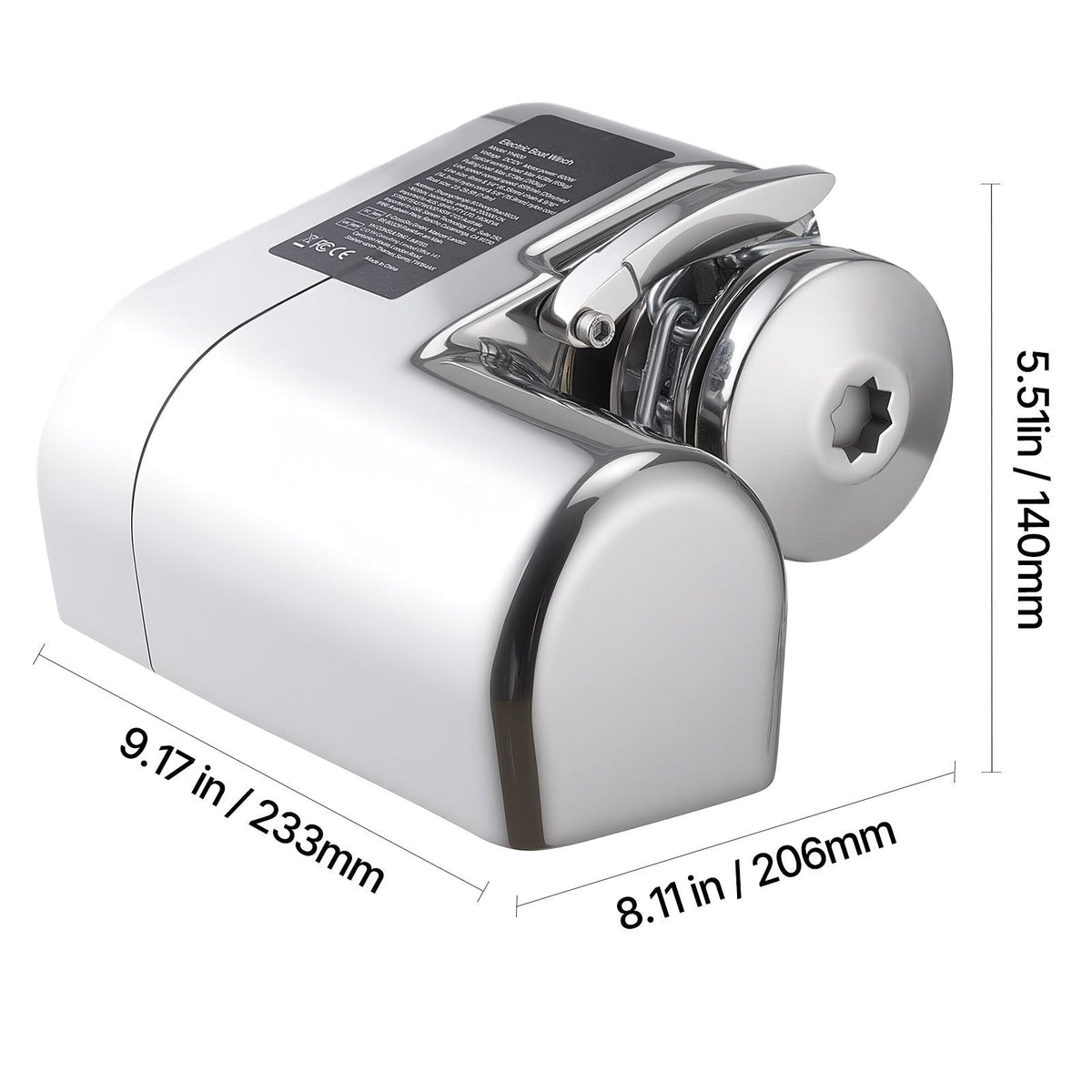 Horizontal Fishing Windlass, 12V DC 600W, Windlass Anchor Systems Fit for 1/4-Inch Chain or 9/16 & 5/8 Inch Nylon Rope, Max Pull 573 lbs, 316 Stainless Steel Construction, for Boats 23-29.5 ft