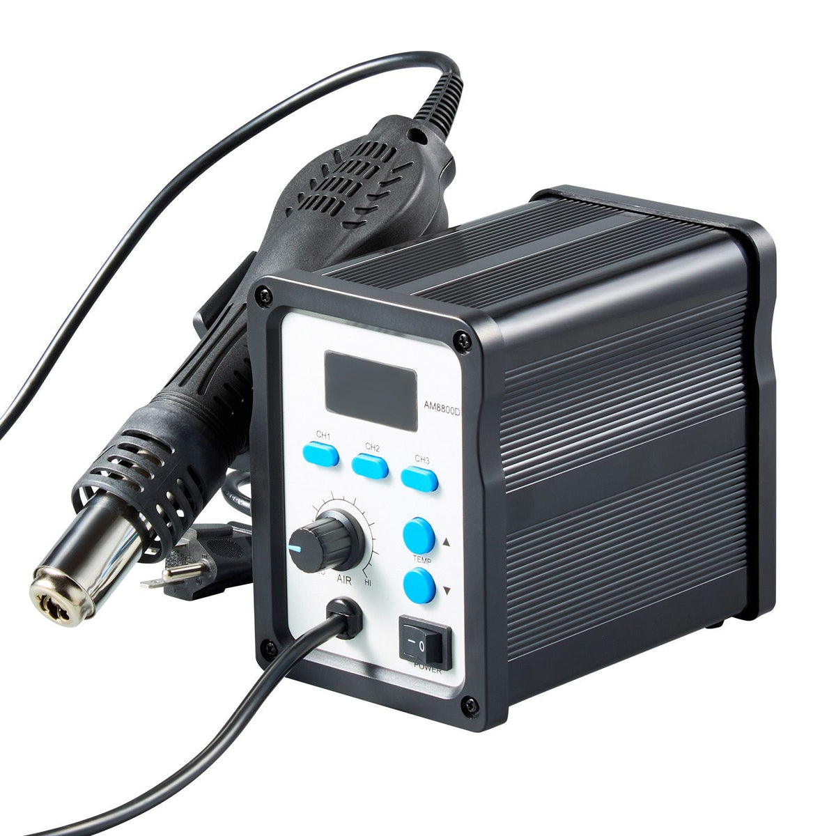 Hot Air Rework Station, 700W Digital Display SMD Rework Station, 212-932 F Hot Air Gun with Adjustable Airflow, 3 Pre-Set Channels & Celsius/Fahrenheit Conversion