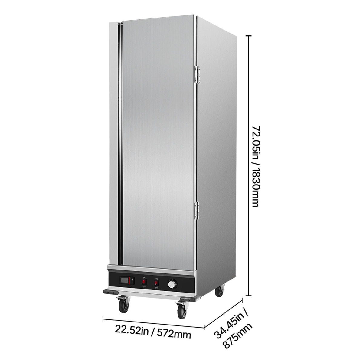 Hot Box Food Warmer, 16-Tier Large Concession Warmer with Water Tray, Single-door and Adjustable Shelves, Stainless Steel Food Warmer Cabinet, Ideal for Storing Pizza, Chicken, Restaurant