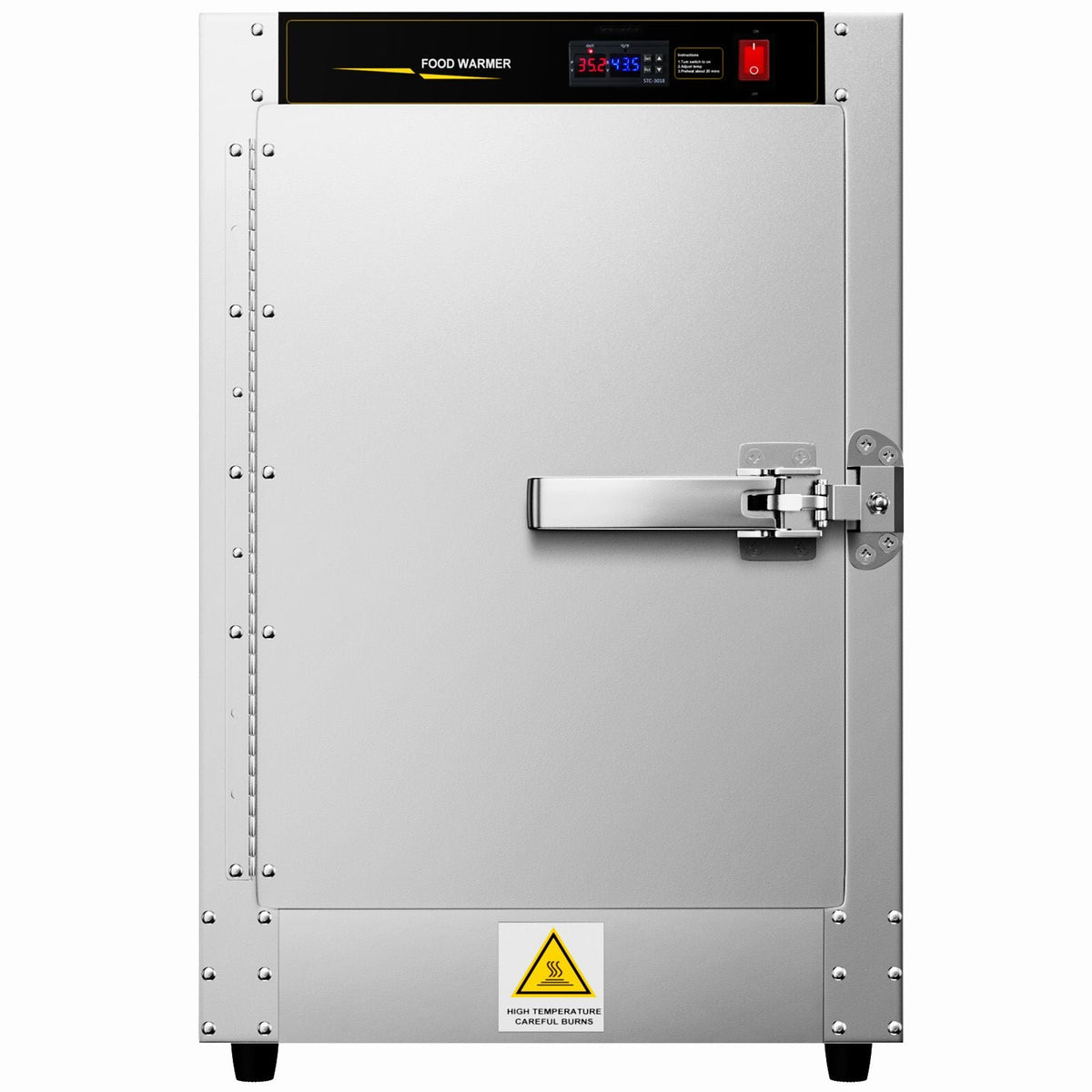 Hot Box Food Warmer, 16\"x16\"x24\" Concession Warmer with Water Tray, Four Disposable Catering Pans, Countertop Pizza, Patty, Pastry, Empanada, Concession Hot Food Hold Tested to UL Standards