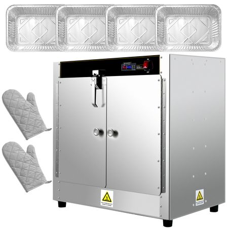 Hot Box Food Warmer, 25\"x15\"x24\" Concession Warmer with Water Tray, Four Disposable Catering Pans, Countertop Pizza, Patty, Pastry, Empanada, Concession Hot Food Hold Tested to UL Standards