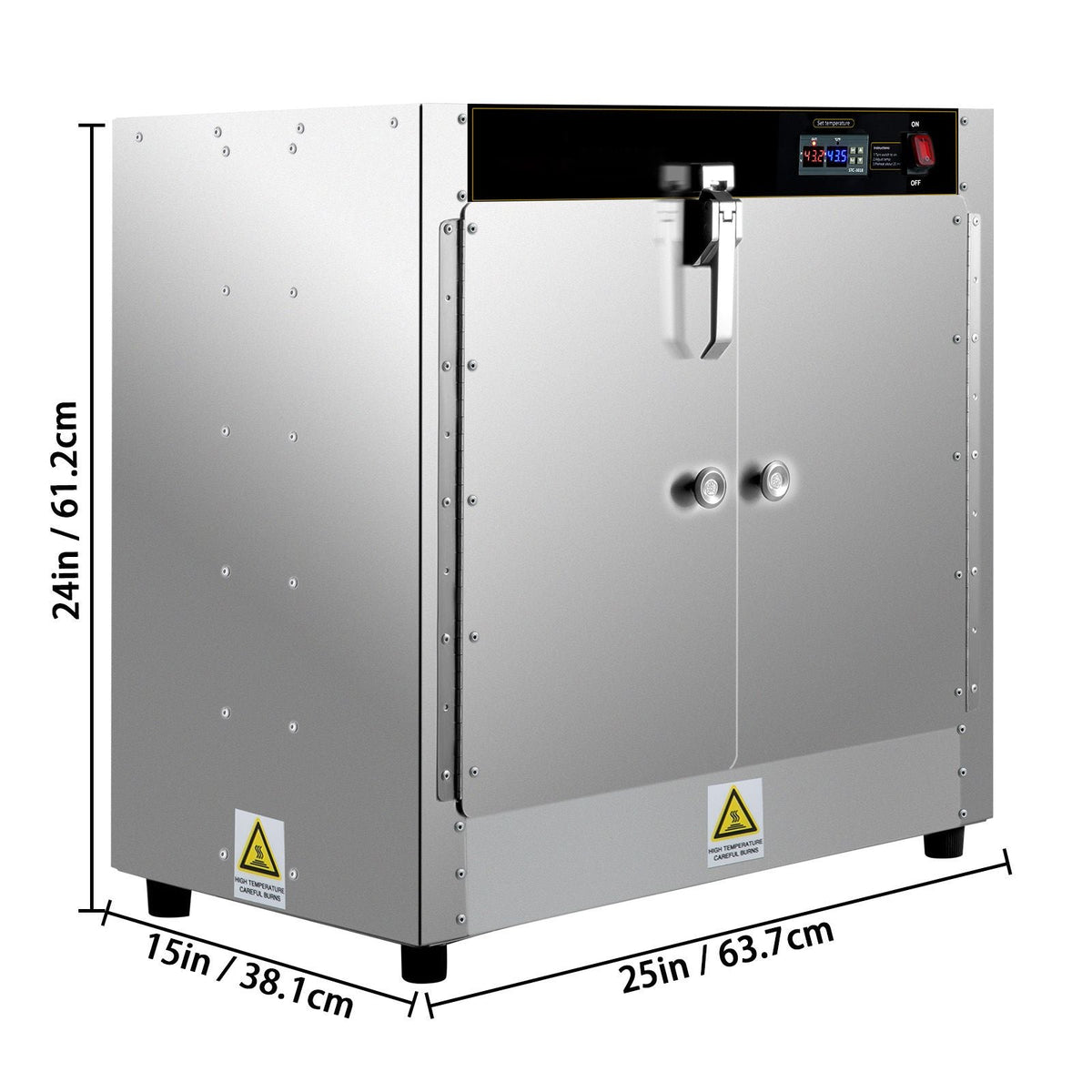 Hot Box Food Warmer, 25\"x15\"x24\" Concession Warmer with Water Tray, Four Disposable Catering Pans, Countertop Pizza, Patty, Pastry, Empanada, Concession Hot Food Hold Tested to UL Standards