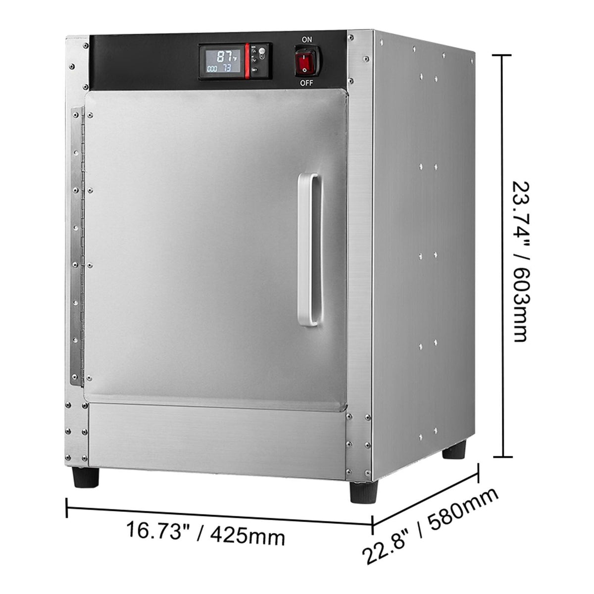Hot Box Food Warmer, 4-Tier Concession Warmer with Water Tray, 4 Pans, Single-door and Adjustable Shelves, Stainless Steel Food Warmer Cabinet, Ideal for Storing Pizza, Chicken, Restaurant