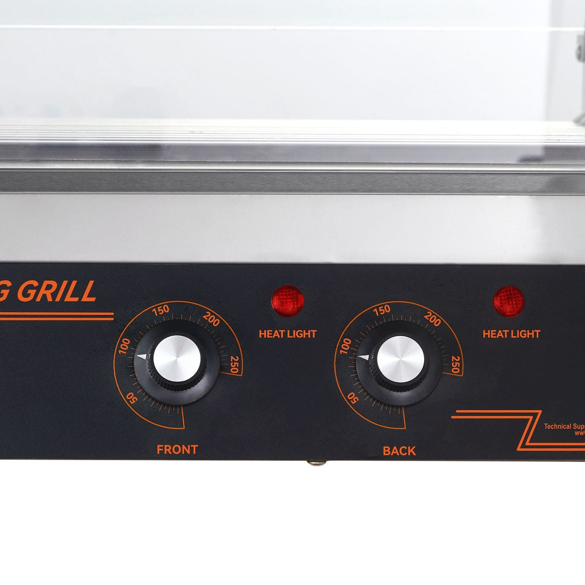 Hot Dog Roller, 11 Rollers 30 Hot Dogs Capacity, 1650W Stainless Sausage Grill Cooker Machine with Dual Temp Control Glass Hood Acrylic Cover Bun Warmer Shelf Removable Drip Tray, ETL Certified