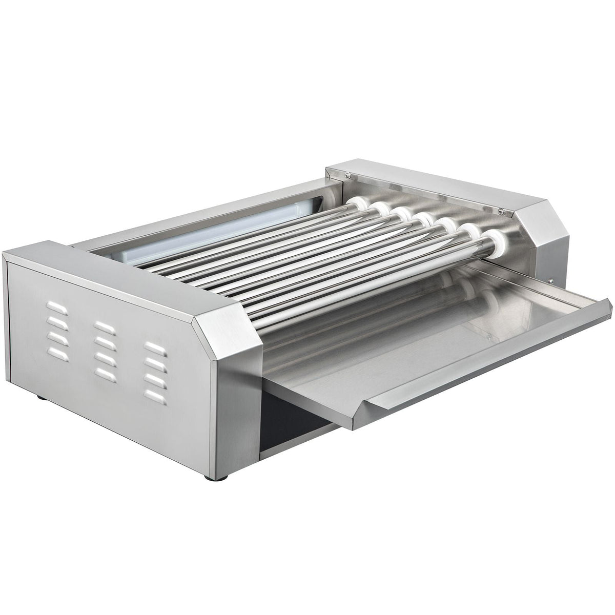 Hot Dog Roller, 18 Hot Dog Capacity 7 Rollers, 1050W Stainless Steel Cook Warmer Machine with Dual Temp Control, LED Light and Detachable Drip Tray, Sausage Grill Cooker for Kitchen Restaurant