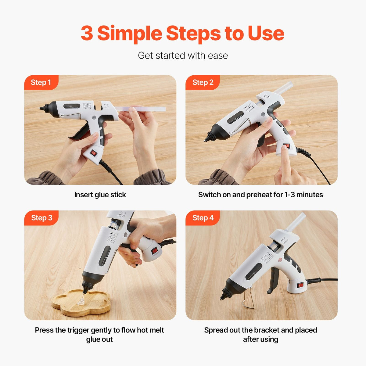 Hot Glue Gun, 60/100W Dual Power, Mini Hot Glue Gun with 20 Premium Glue Sticks and Oxford Cloth Bag, Fast Preheating & High Temp Melt Glue Gun for Crafts, Arts, DIY, Quick Home Repairs, White
