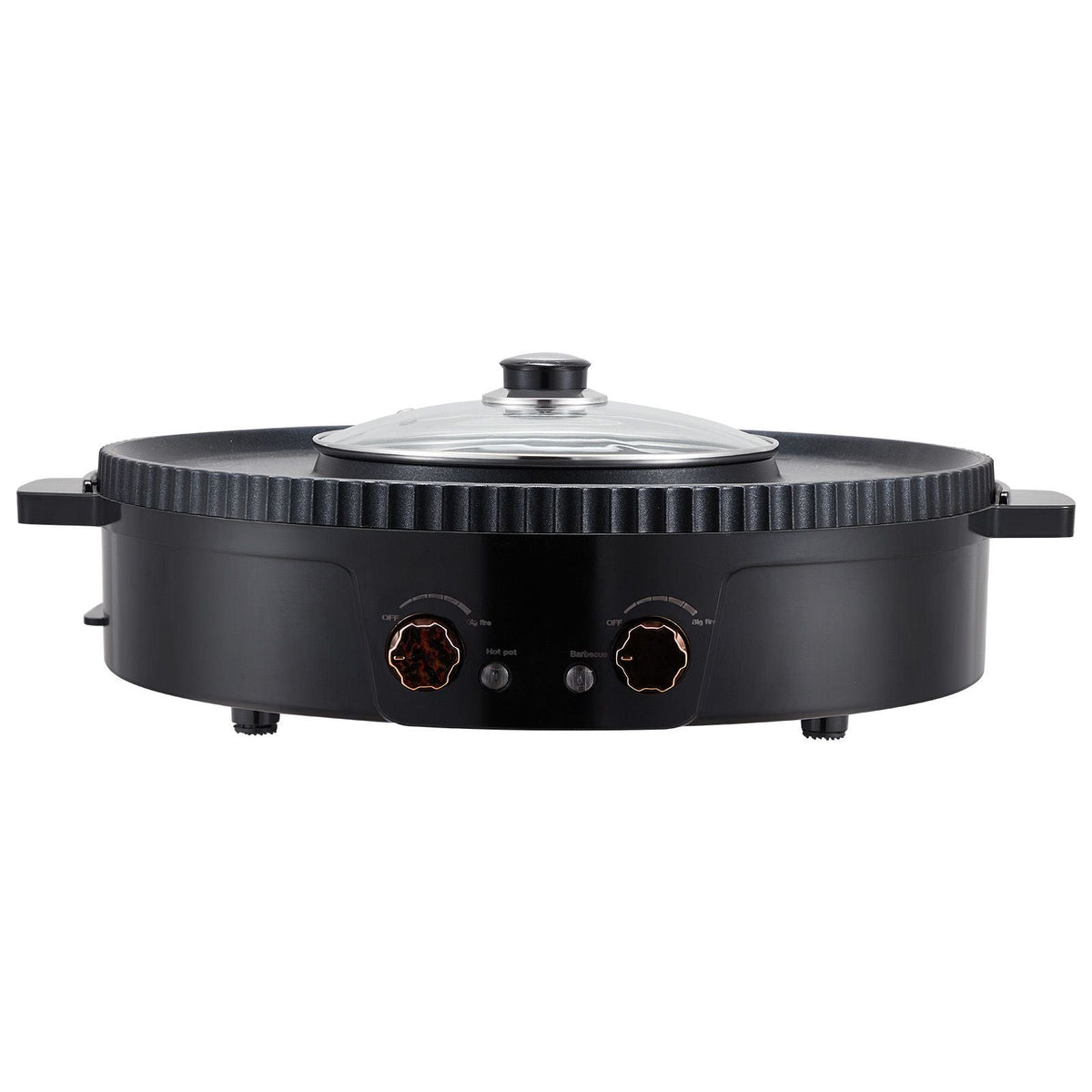 Hot Pot with Grill, 1800W 2-in-1 Electric Smokeless Grill and Hot Pot, Korean BBQ Shabu Shabu Hotpot with Separate Dual Temperature Control, Non-stick Pan, for 2-8 People Family Dining