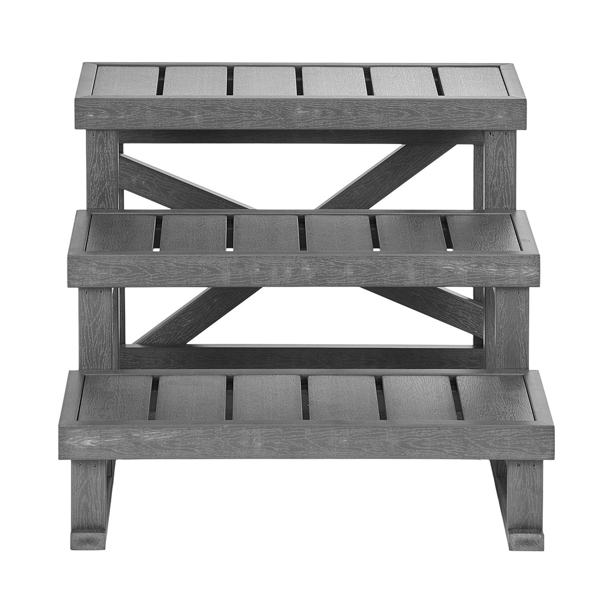 Hot Tub Steps 3-Step Spa Stairs 27.5 in Wide Step Ladder Outdoor, 350 lbs Capacity, Sturdy HIPS Plastic, Non-Slip Foot Pads, Easy Assembly, Stable Access for Pool, RV, Home Patio and Backyard