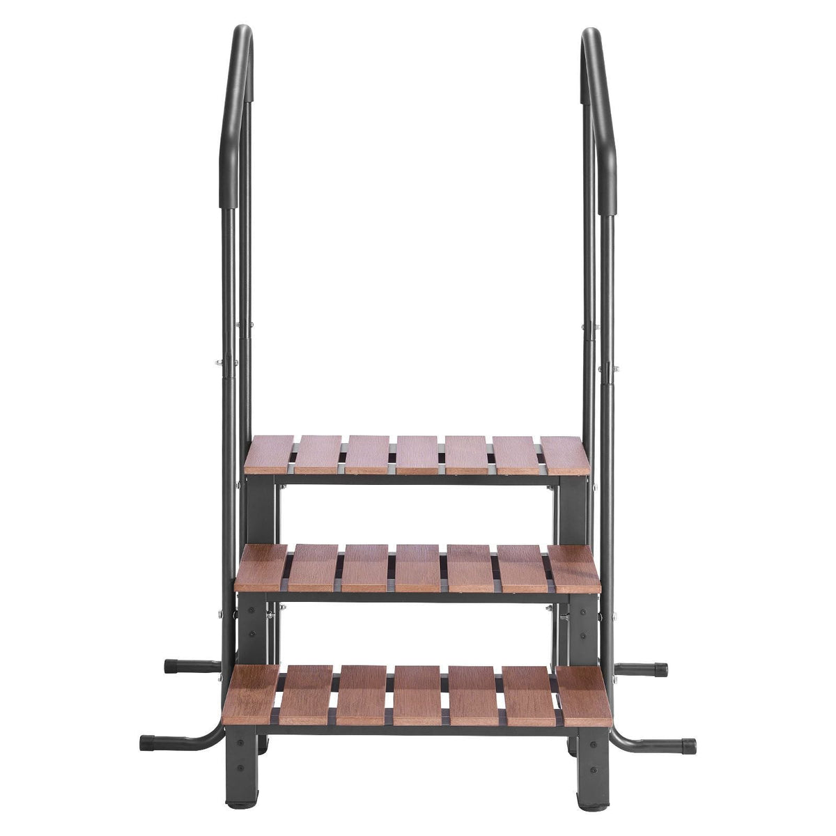 Hot Tub Steps with Handrail, 3-Step Spa Outdoor Stairs, Heavy Duty 25.2 inch Wide Above-Ground/Inflatable Pool Ladder with 550 lbs Weight Capacity, Multi-Use for Porch, Patio, Deck, Trailers