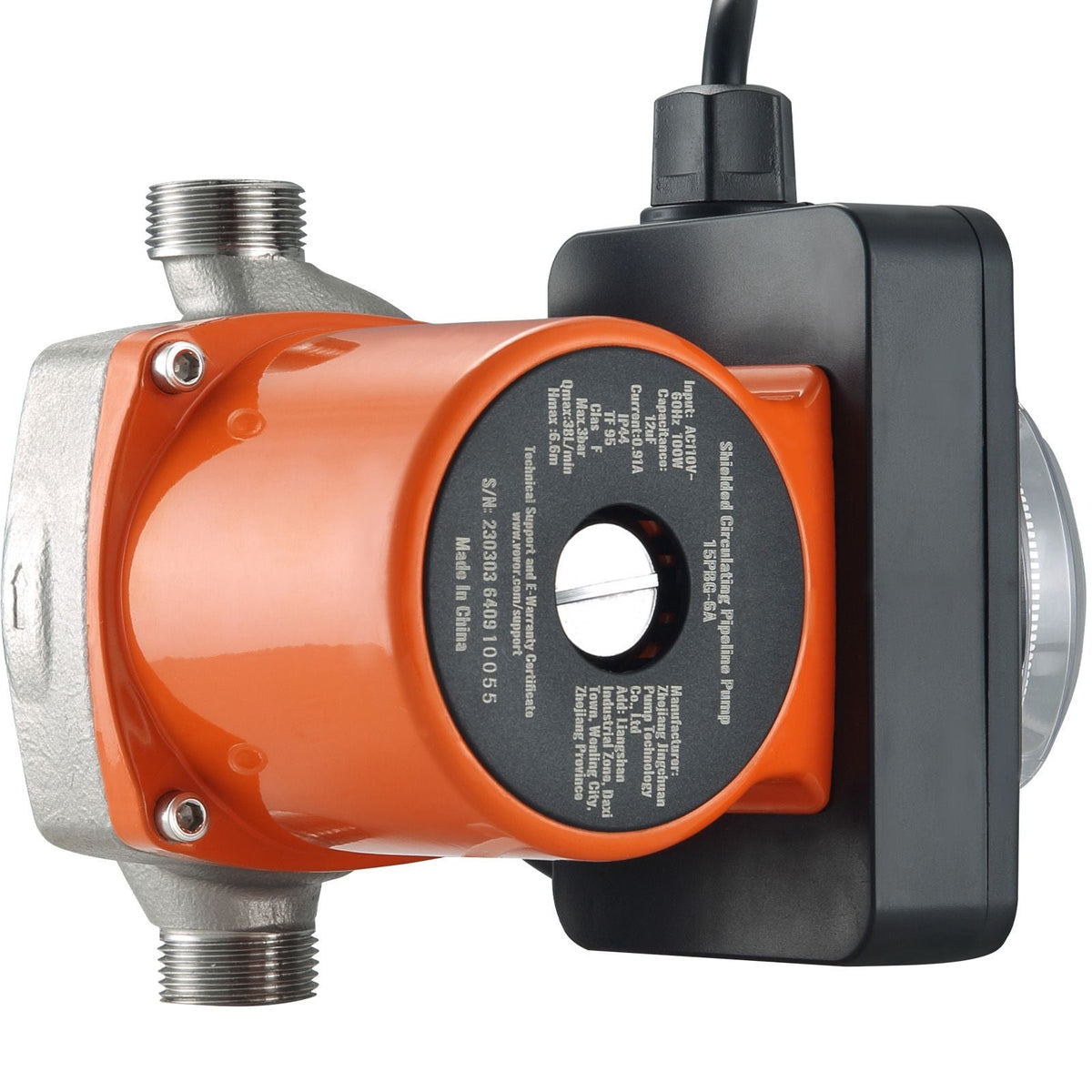 Hot Water Recirculating Pump, 100W Water Circulator Pump, Auto Start/Close Ultra-silent Stainless Steel Head Circulation, for Electric Water Heater System/Facuet/Showerhead Circulation