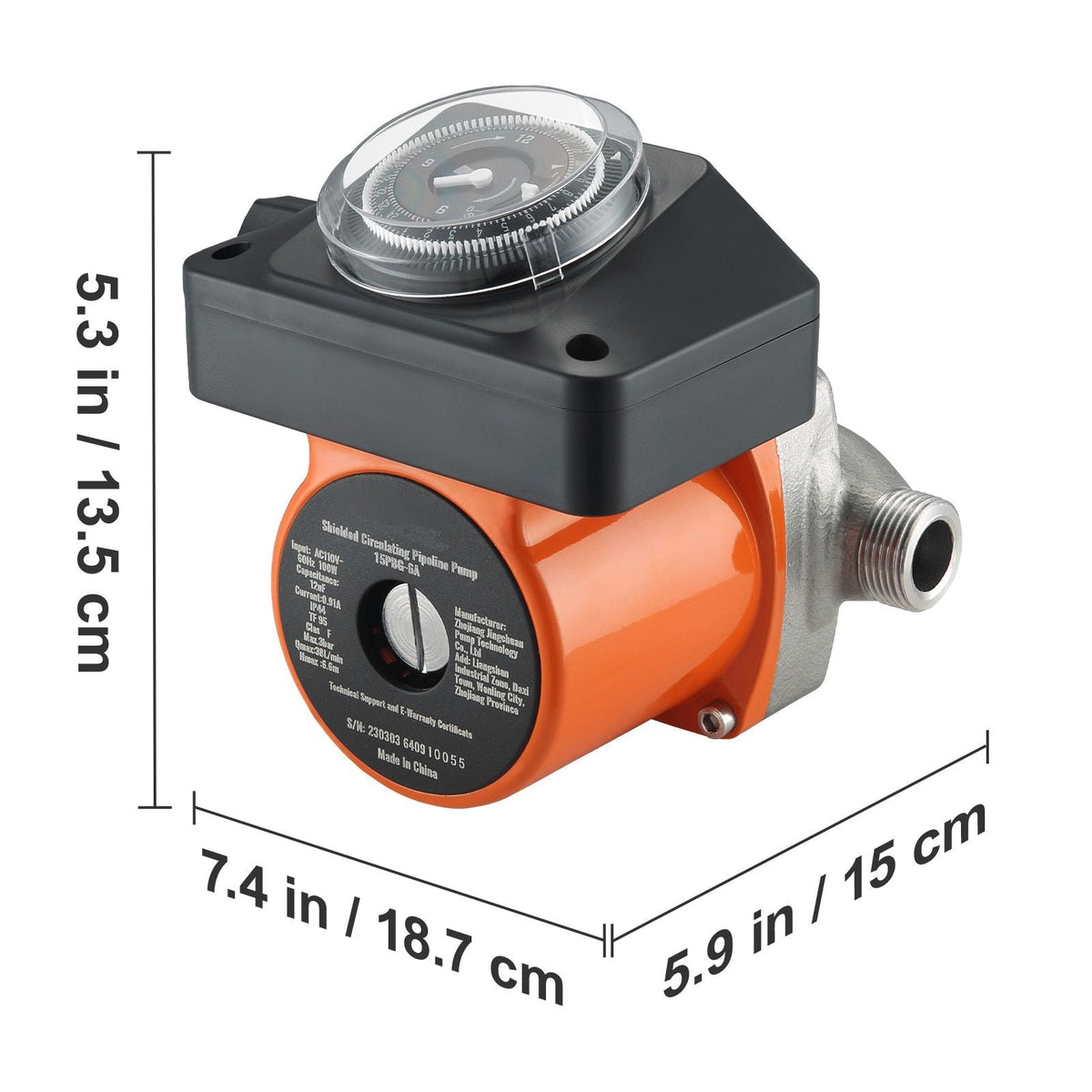 Hot Water Recirculating Pump, 100W Water Circulator Pump, Auto Start/Close Ultra-silent Stainless Steel Head Circulation, for Electric Water Heater System/Facuet/Showerhead Circulation