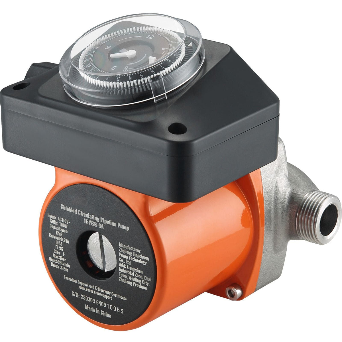 Hot Water Recirculating Pump, 100W Water Circulator Pump, Auto Start/Close Ultra-silent Stainless Steel Head Circulation, for Electric Water Heater System/Facuet/Showerhead Circulation