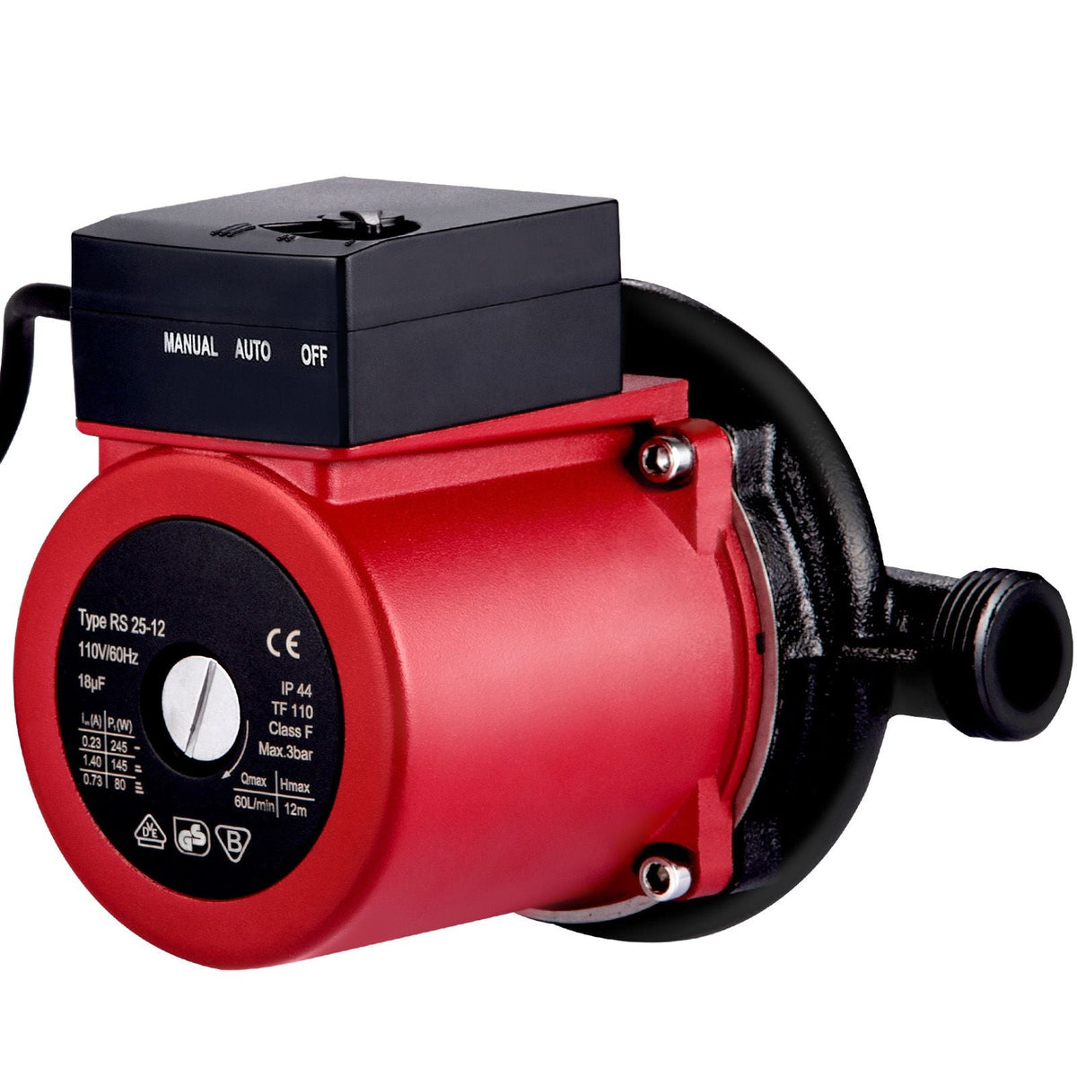 Hot Water Recirculating Pump, 245W 110V Water Circulator Pump, Automatic Start Circulating Pump NPT 3/4\" with Brass Fittings, Stainless Steel Head, 2 Speed Control for Electric Water Heater Sys