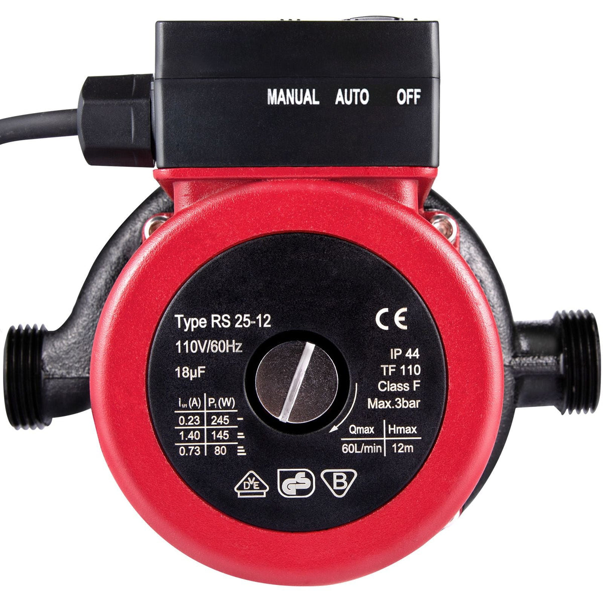 Hot Water Recirculating Pump, 245W 110V Water Circulator Pump, Automatic Start Circulating Pump NPT 3/4\" with Brass Fittings, Stainless Steel Head, 2 Speed Control for Electric Water Heater Sys