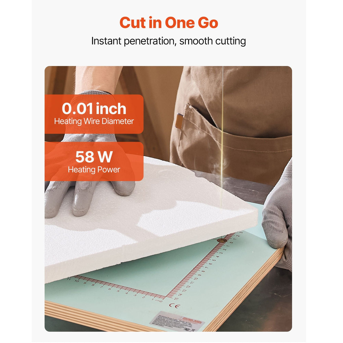 Hot Wire Foam Cutter, 58W Electric Styrofoam Cutter with Variable Temperature Control, Portable Tabletop Cutting Tool with 10.24" Max. Cutting Thickness for Foam, KT Board, Low-Density Sponge