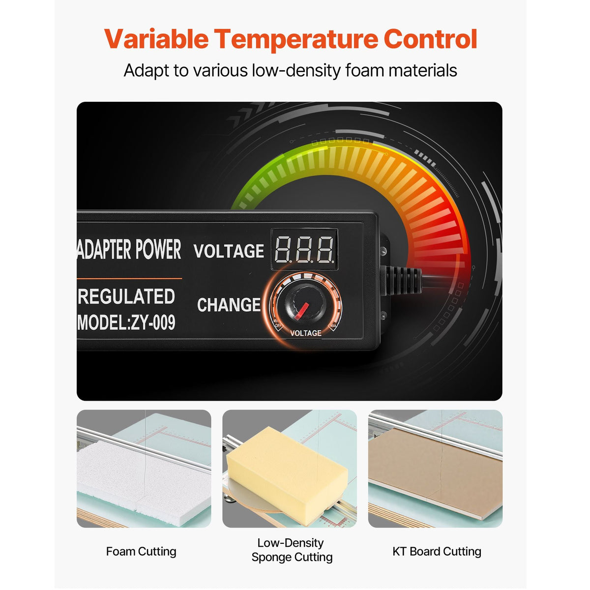 Hot Wire Foam Cutter, 58W Electric Styrofoam Cutter with Variable Temperature Control, Portable Tabletop Cutting Tool with 10.24" Max. Cutting Thickness for Foam, KT Board, Low-Density Sponge