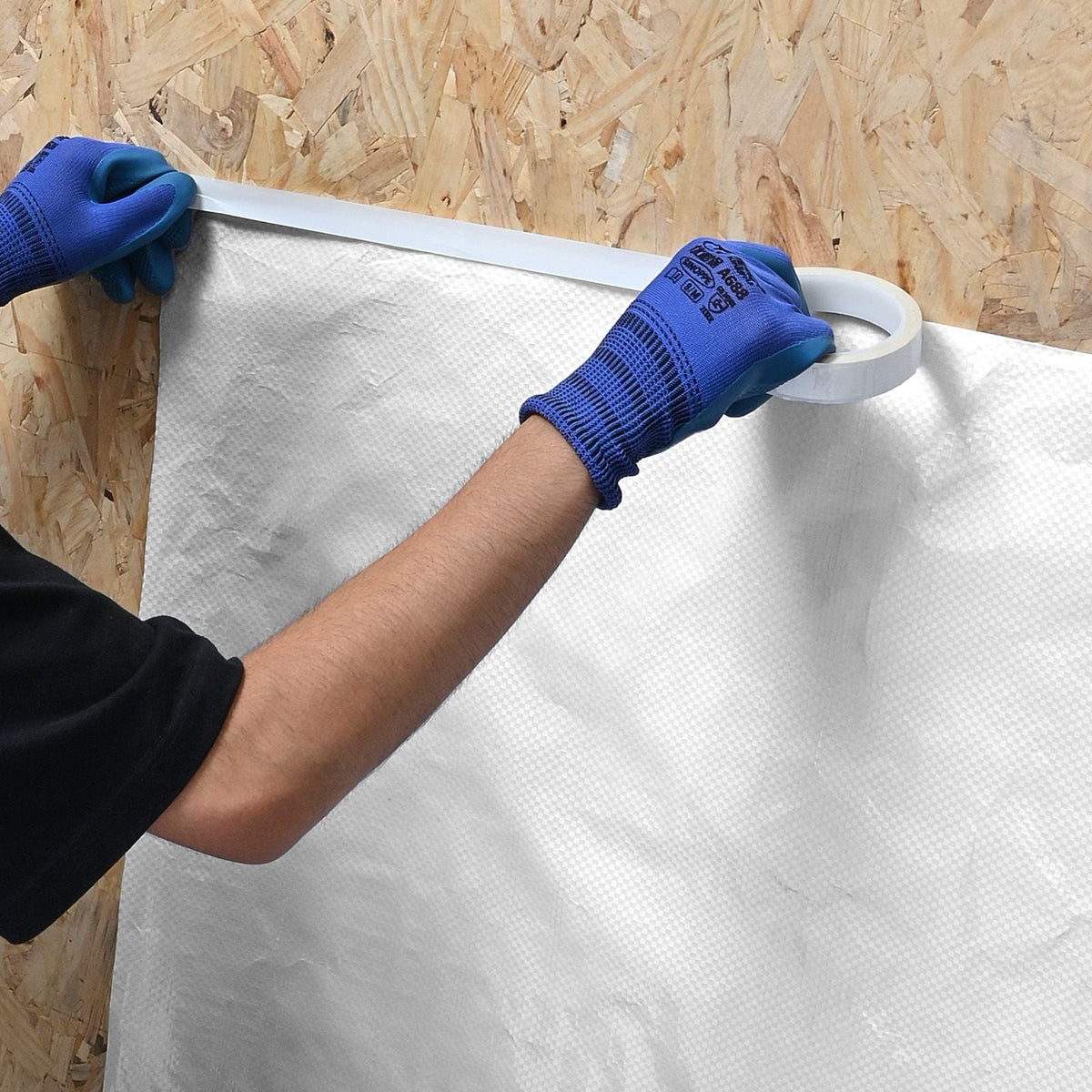 House Wrap, 9 x 150 ft, 0.13 mm Thick Vapor Barrier, Heavy Duty Plastic Sheeting for Tear-resistant, Drop Cloth Vapor Barrier Covering for Residential & Commercial Construction, White
