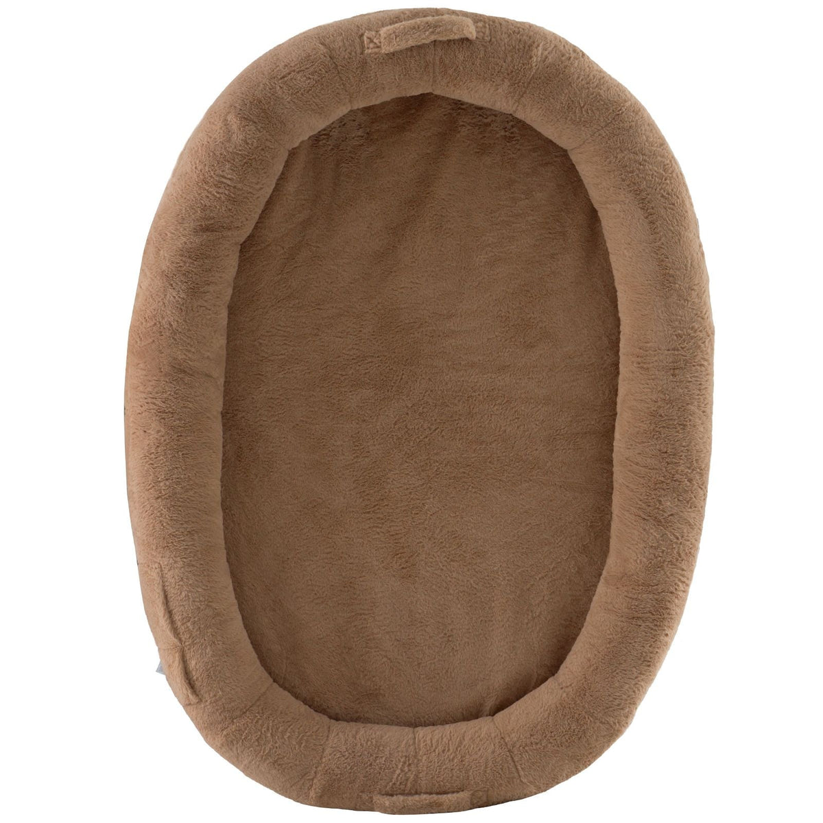 Human Dog Bed, 72" x48"x10" Human Dog Bed for Adult, Human Size Dog Bed with Washable Faux Rabbit Fur Cover, Egg Orthopedic Foam, Storage Pocket, Large Dog Bean Bed, Brown