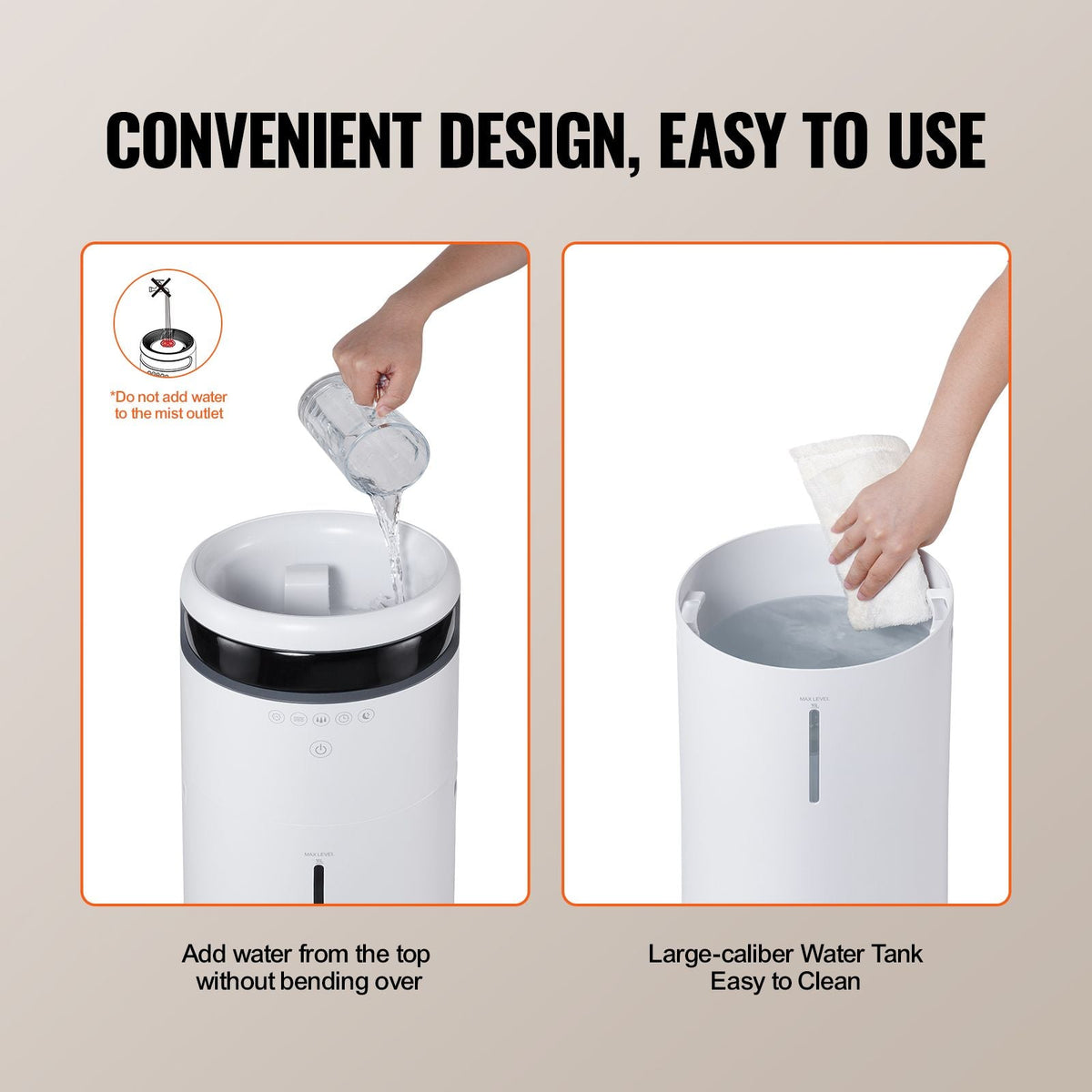 Humidifier for Home Large Room, Commercial Humidifier for Whole House 1291.7 sq ft, 16L Water Tank & Night Light & 12h Timer & Auto Shut-Off , Greenhouse, Commercial Branch Tube w/ 360° Nozzle