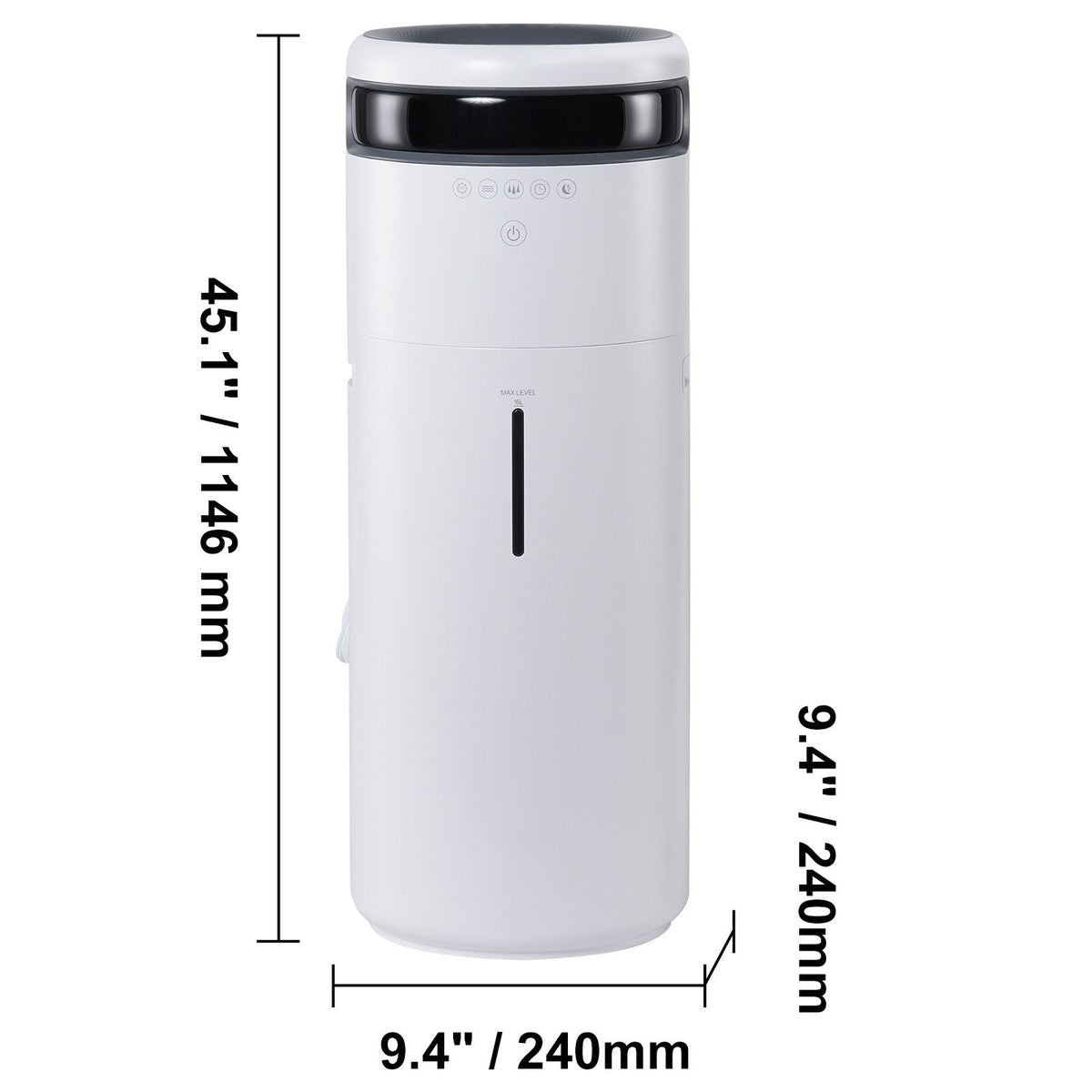Humidifier for Home Large Room, Commercial Humidifier for Whole House 1291.7 sq ft, 16L Water Tank & Night Light & 12h Timer & Auto Shut-Off , Greenhouse, Commercial Branch Tube w/ 360° Nozzle