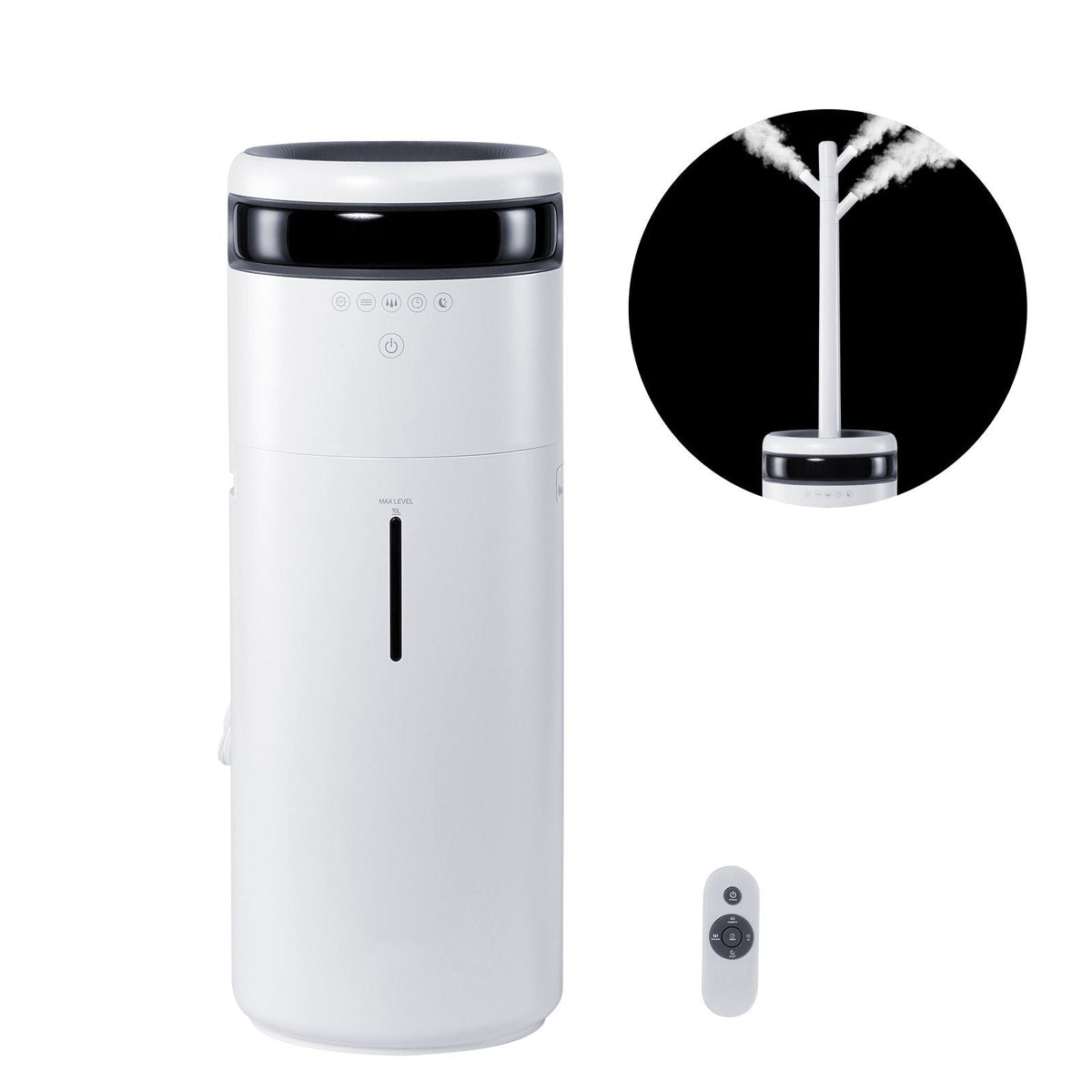 Humidifier for Home Large Room, Commercial Humidifier for Whole House 1291.7 sq ft, 16L Water Tank & Night Light & 12h Timer & Auto Shut-Off , Greenhouse, Commercial Branch Tube w/ 360° Nozzle