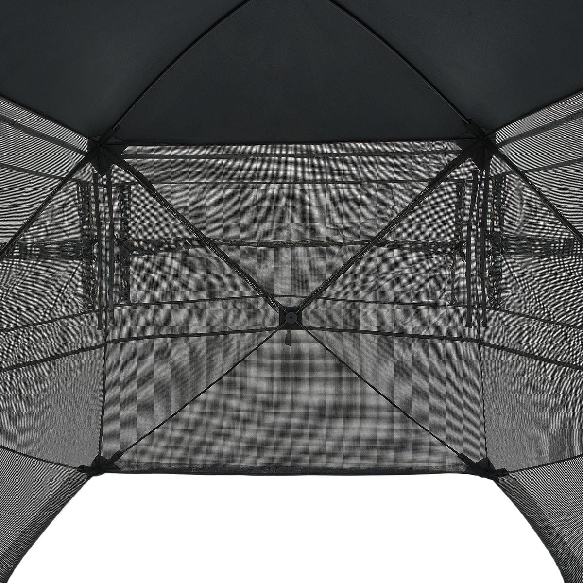 Hunting Blind, 270° See Through Ground Blind, 4-5 Person Pop Up Deer Blind for Hunting with Carrying Bag, Portable Resilient Hunting Tent, One-Way See-Through Mesh for Turkey and Deer Hunting