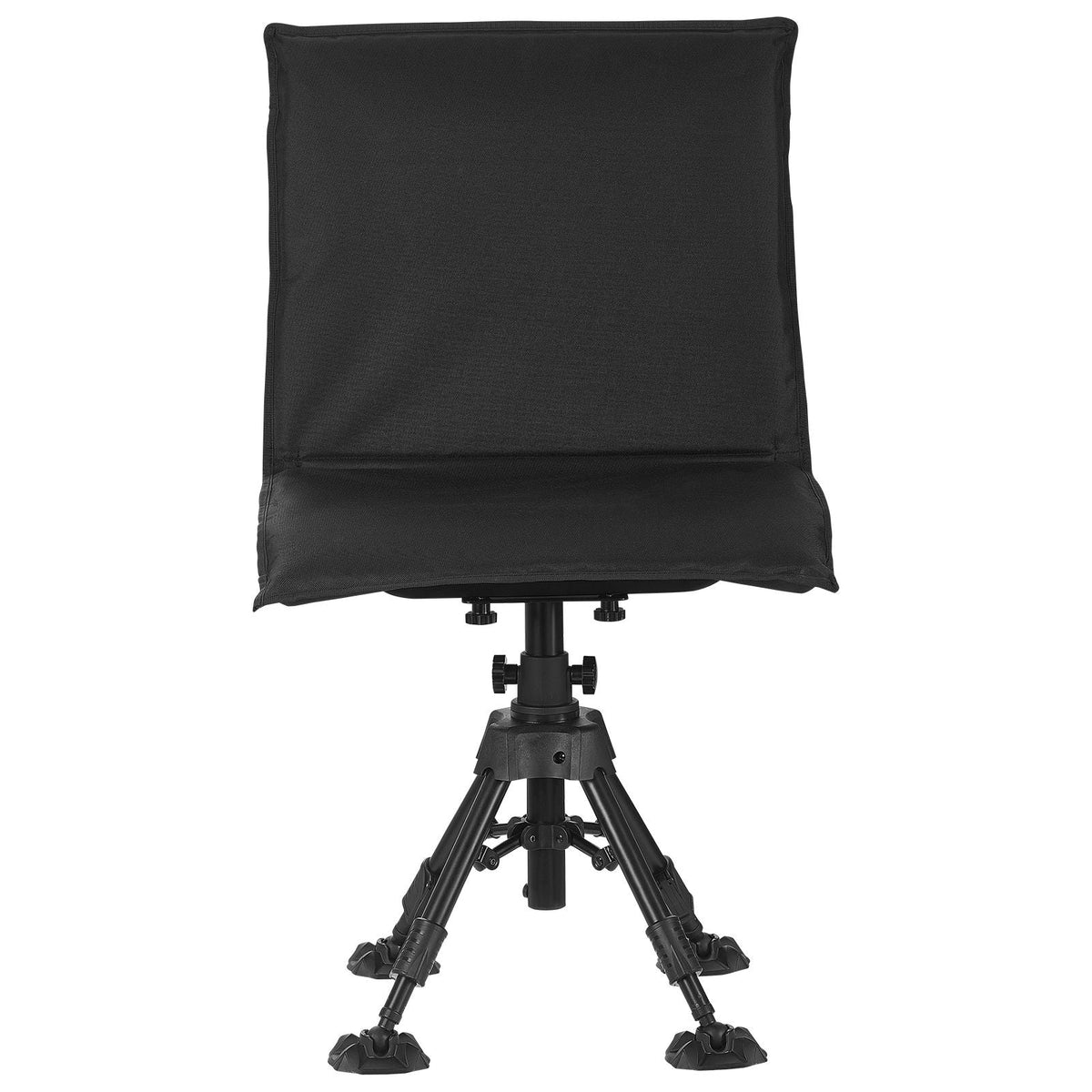 Hunting Chair, 360° Silent Swivel, Foldable Portable Blind Chair, Heavy-Duty Steel Frame Ground Stool Seat,with Seat Cover, Anti-Sink Feet, Height Adjustable, 350 Lbs Capacity, for Fishing