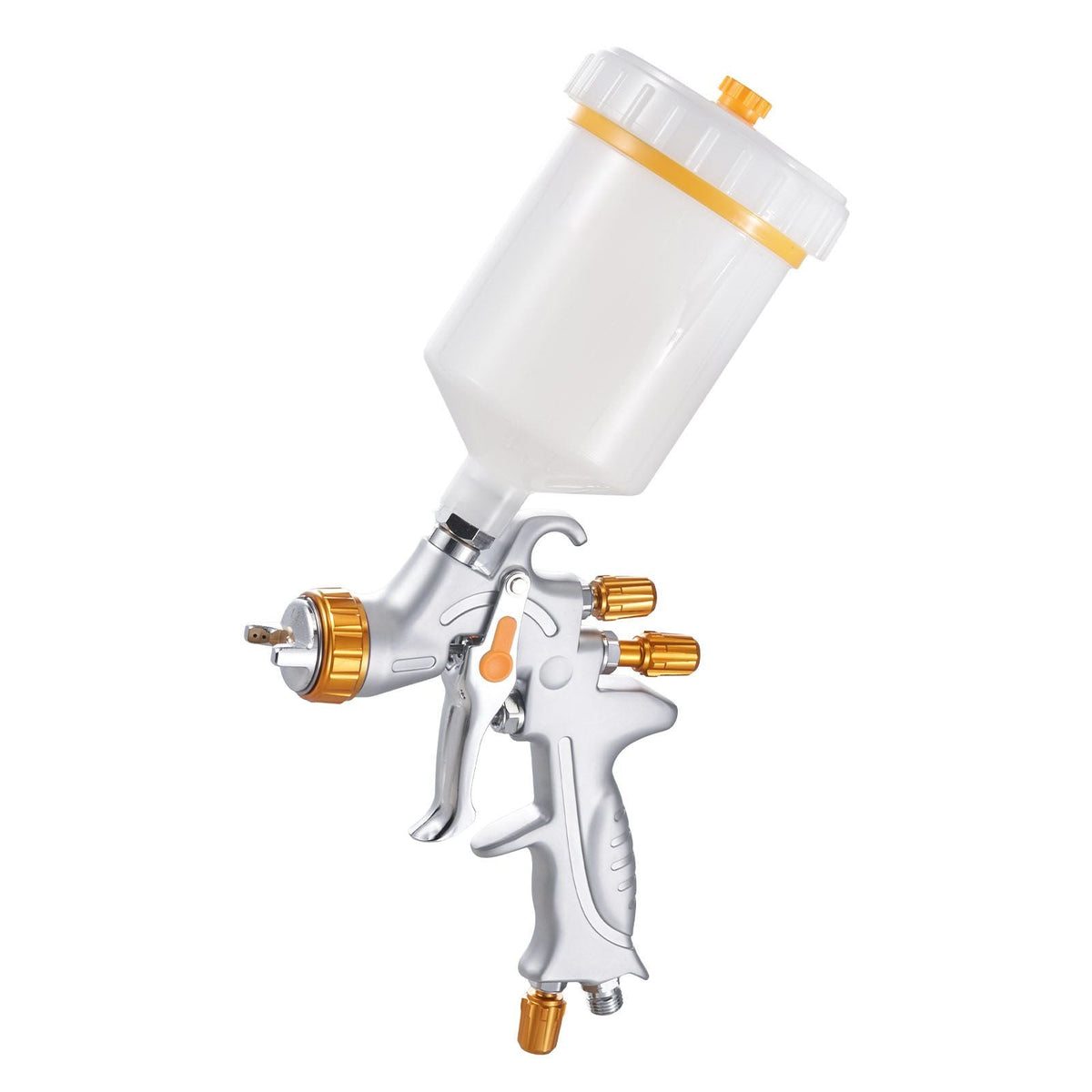 HVLP Air Spray Gun, Gravity Feed Paint Sprayer Gun with 3 Nozzles (1.3/1.4/1.7mm), 600ml Capacity Auto Paint Sprayer with Air Regulator for Automotive Primers, Clear Coats & Topcoats