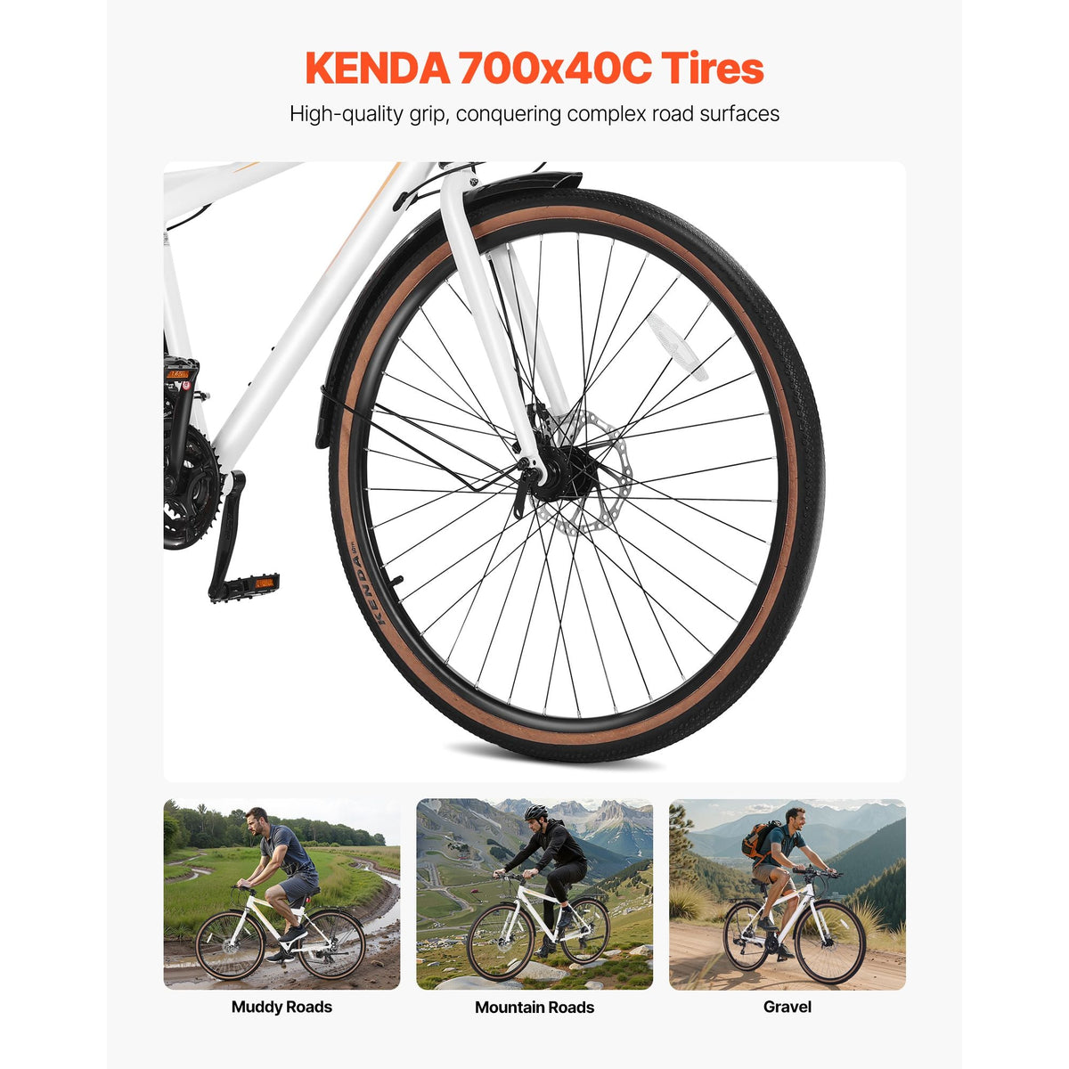 Hybrid Bike, Lightweight Aluminum Frame Bike, 700c Wheel Men Women Hybrid Bicycle, Step-Over Adult Urban City Commuter Bikes, with 24-Speed Shimano Drivetrain, Alloy Adjustable Stem, Dual Brakes