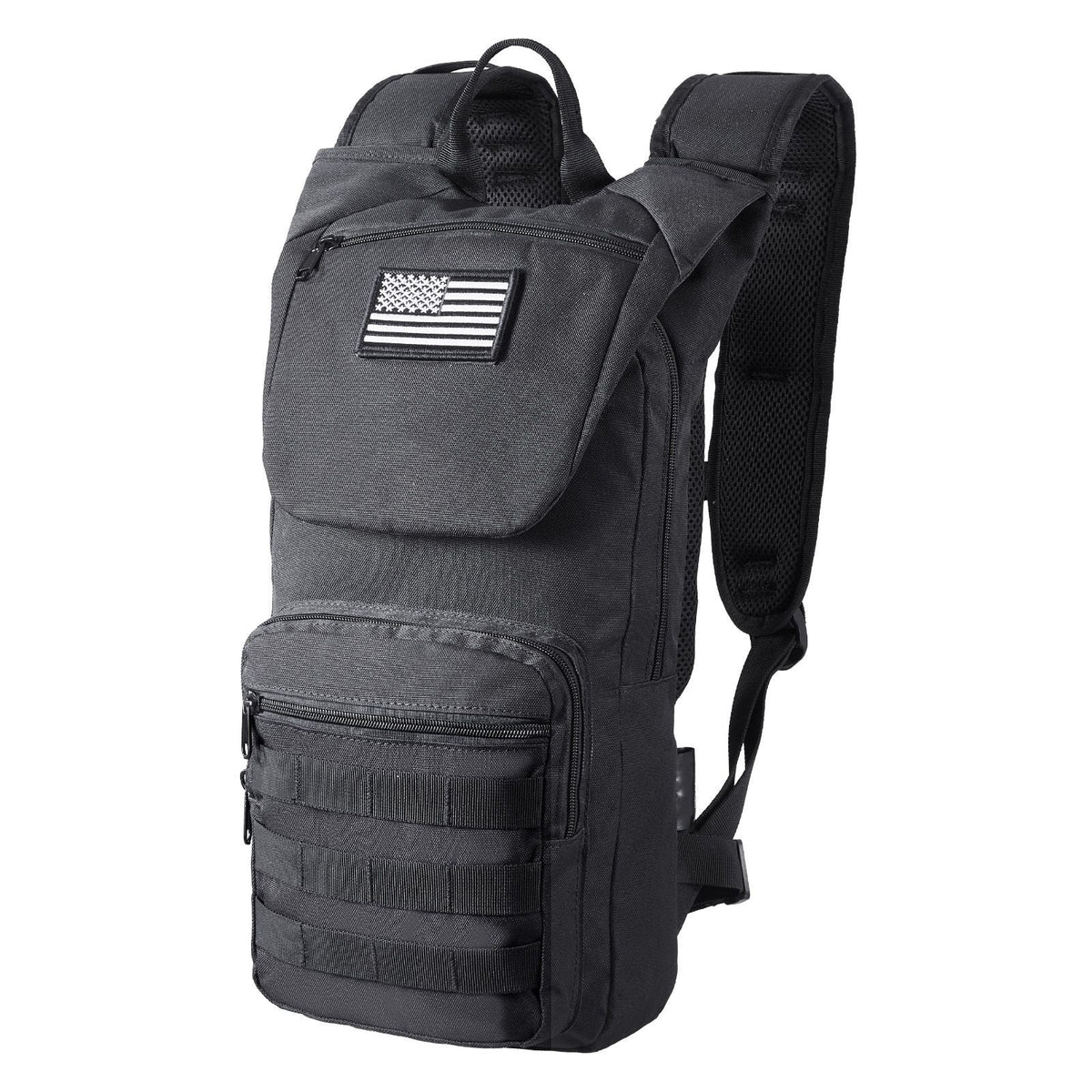 Hydration Backpack, Water Backpack with 3L TPU Water Bladder, Tactical Molle Hiking Hydration Pack with Storage for Men Women, Hydro Water Daypack for Hiking Running Cycling Camping