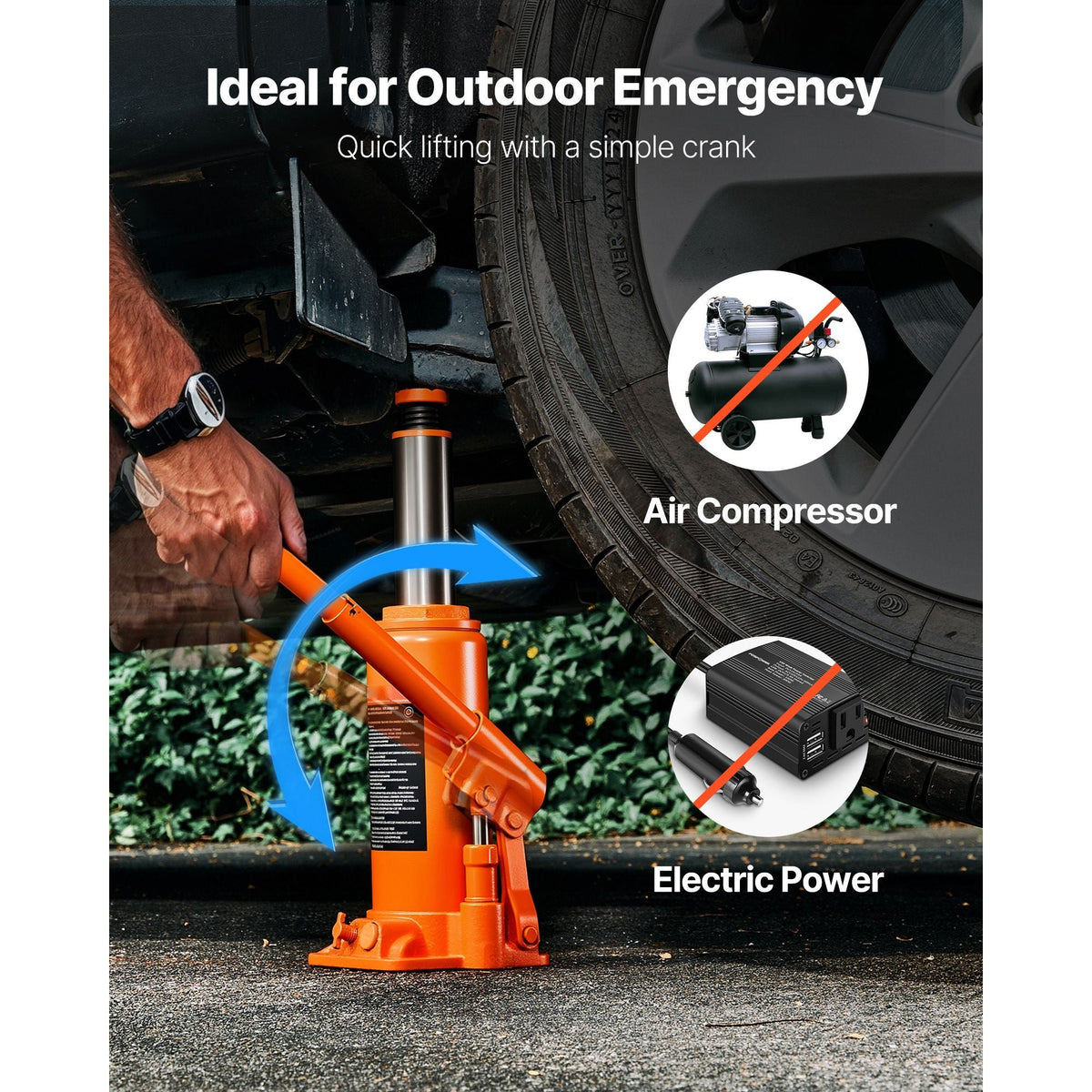 Hydraulic Bottle Jack, 10 Ton (22046 lbs) Capacity, 9.3-18.5 Inch Lifting Range, Heavy Duty Welded Bottle Jack for Car, SUV, Pickup, Auto Repair, House Lift and Agricultural Equipment, Orange