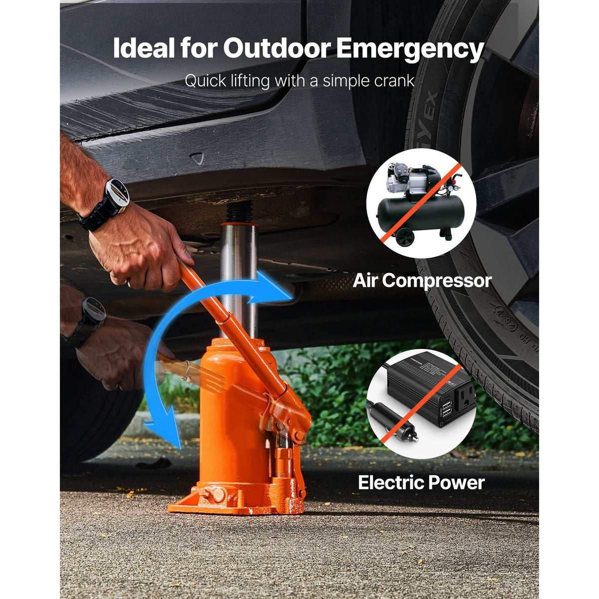 Hydraulic Bottle Jack, 20 Ton (44092 lbs) Capacity, 8.9-17.1 Inch Lifting Range, Heavy Duty Welded Bottle Jack for Car, SUV, Pickup, Auto Repair, House Lift and Agricultural Equipment, Orange