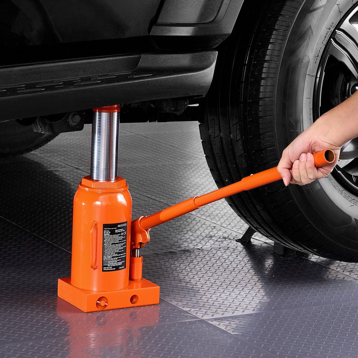 Hydraulic Bottle Jack, 30 Ton/66138 lbs Welded Bottle Jack with 11.22''-18.66'' Lifting Range & 3-Section Long Handle, for Car, Pickup, Truck, RV, Auto Repair, Industrial Engineering