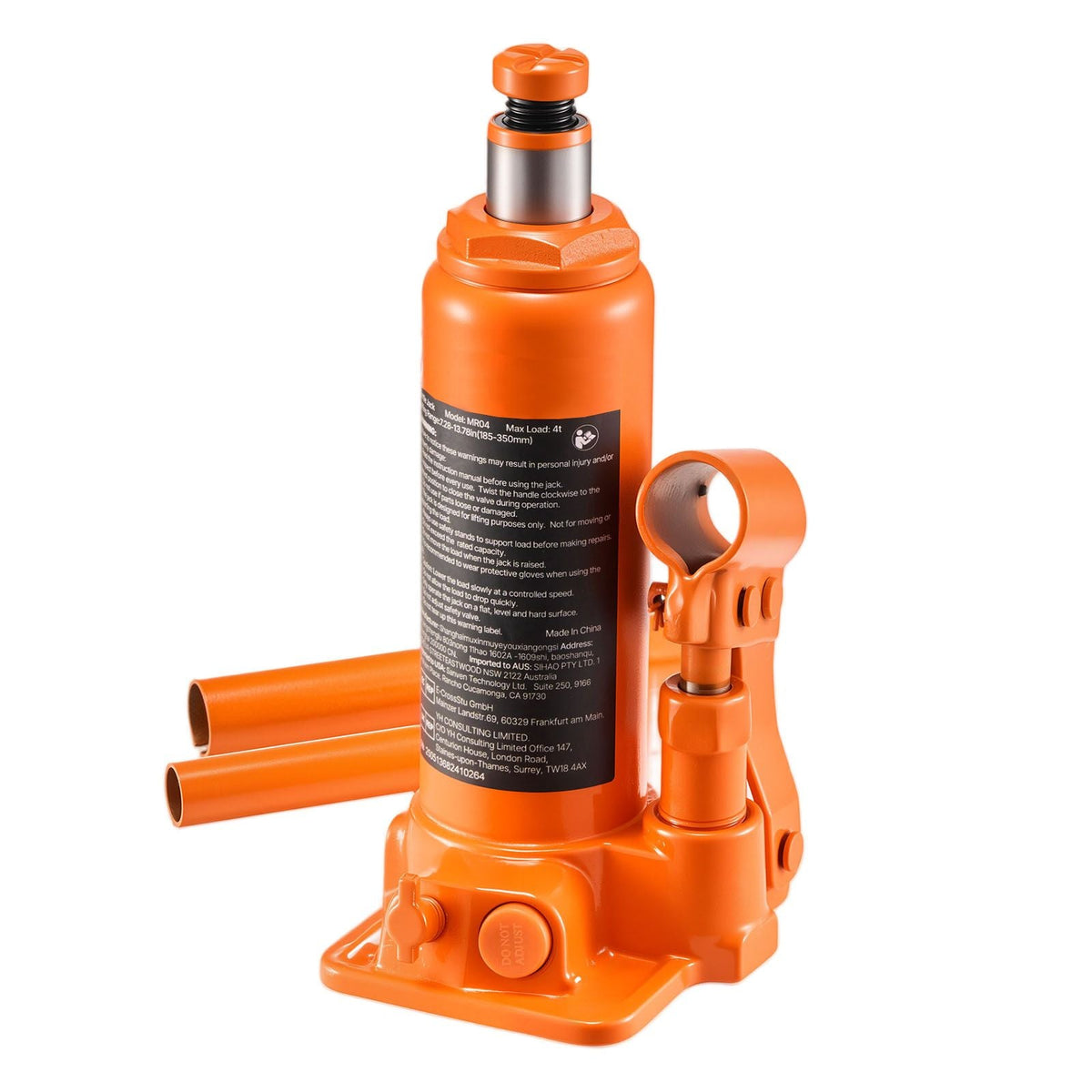 Hydraulic Bottle Jack, 4 Ton (8818.4 lbs) Capacity, 7.3-13.8 Inch Lifting Range, Heavy Duty Welded Bottle Jack for Car, SUV, Pickup, Auto Repair, House Lift and Agricultural Equipment, Orange