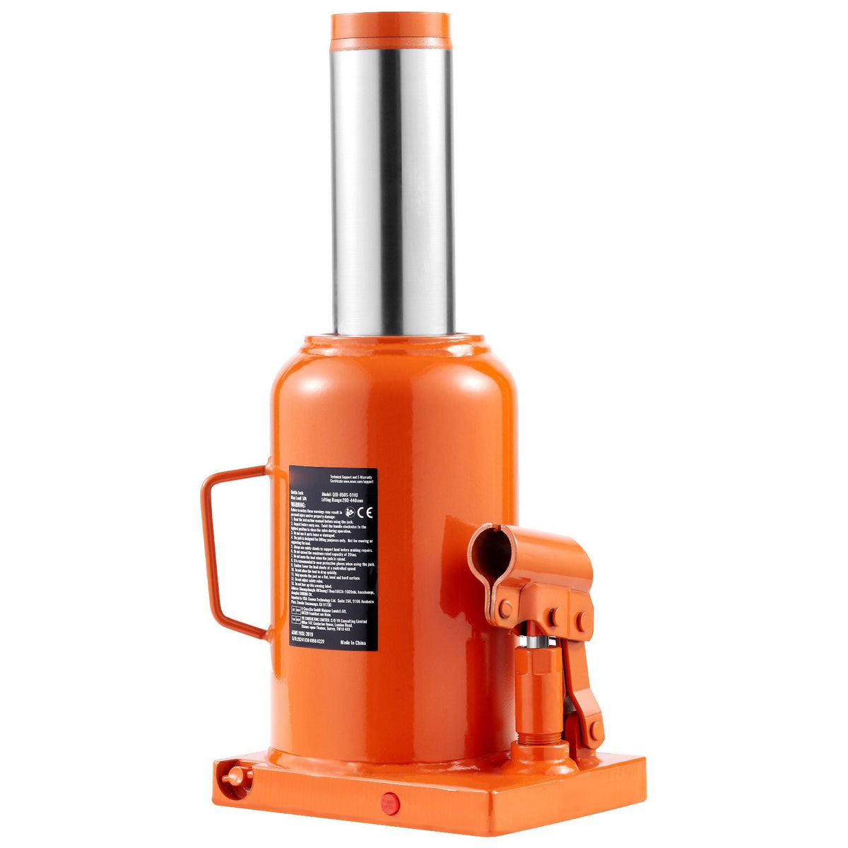 Hydraulic Bottle Jack, 50 Ton/110231 lbs Welded Bottle Jack with 11''-17.32'' Lifting Range & 3-Section Long Handle, for Car, Pickup, Truck, RV, Auto Repair, Industrial Engineering