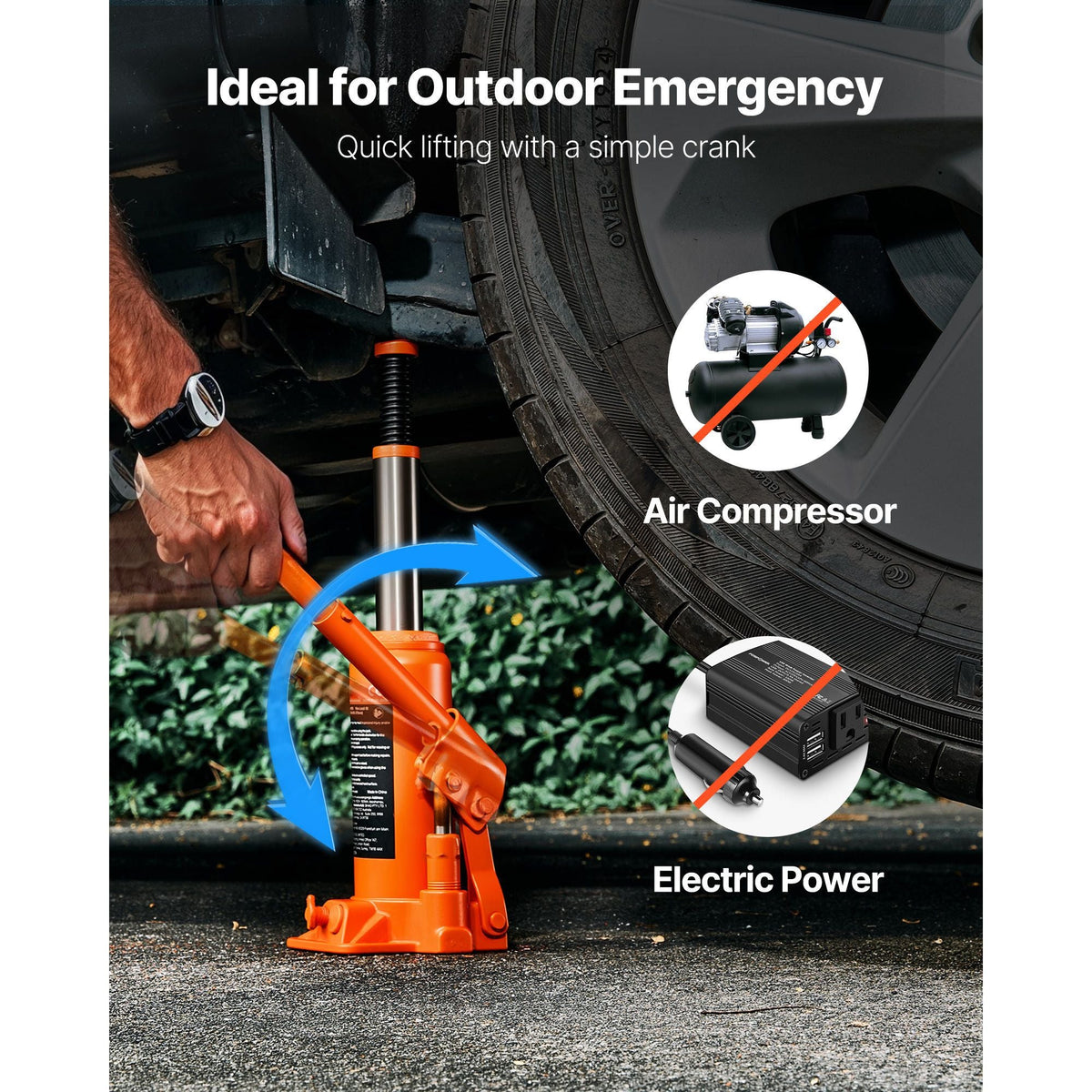 Hydraulic Bottle Jack, 6 Ton (13227.6 lbs) Capacity, 7.7-14.8 Inch Lifting Range, Heavy Duty Welded Bottle Jack for Car, SUV, Pickup, Auto Repair, House Lift and Agricultural Equipment, Orange
