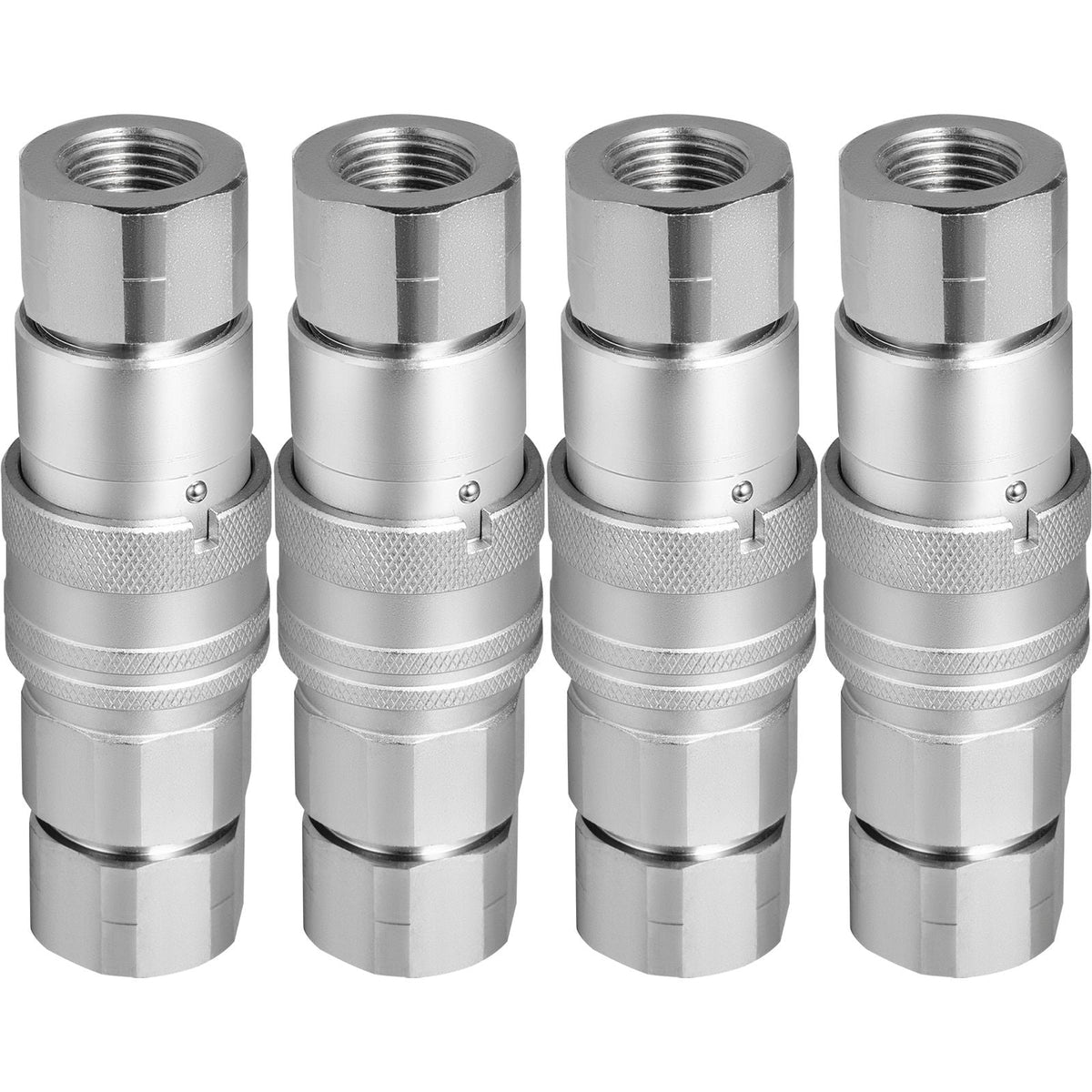 Hydraulic Coupler 1/2 Body with 1/2" NPT Thread 27.6 MPa Hydraulic Quick Connect 4 Pairs Hydraulic Coupling Quick Connect 45.5 L/min Hydraulic Quick Coupler