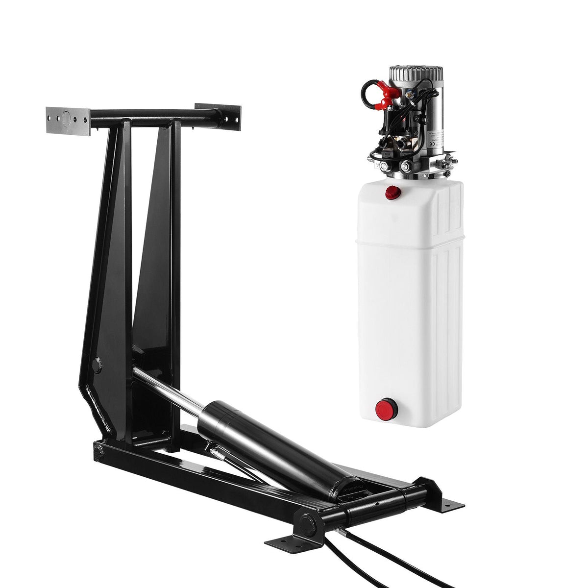 Hydraulic Dump Lift Kit, 17,600 lb/8 T Dump Trailer Hydraulic Scissor Hoist Kit Standard Kit, Hydraulic Dump Bed Kit with 12V Hydraulic Pump Unit Suitable for Scissor Lift Dump Trailers Trucks