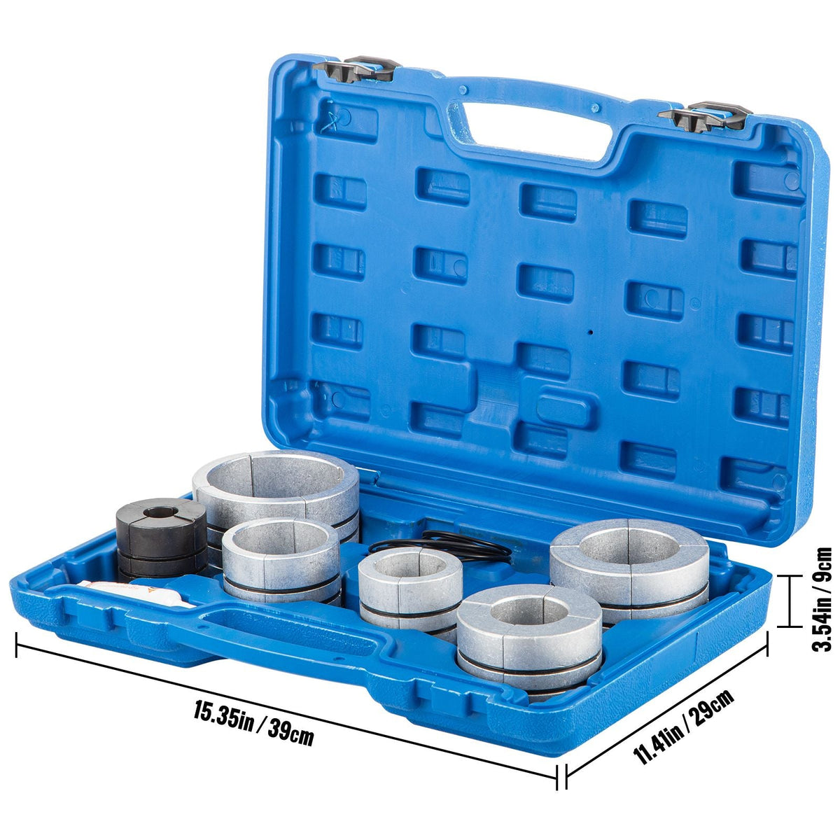 Hydraulic Exhaust Pipe Expander, 1-5/8" to 4-1/4" Size, 10 T Pedal Pump Included with 4 Dies, 2 Storage Cases for Copper Aluminum Tubes in Car Repairing