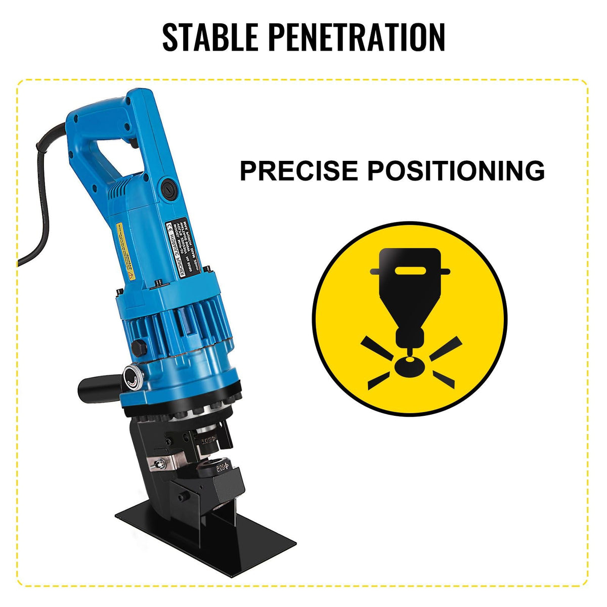 Hydraulic Hole Puncher Cutting Thick 1/4\",Electric Hydraulic Hole Punching Tool with 5-Dies Set,Hydraulic Metal Hole Puncher with Manual Oil Return Switch, Hydraulic Hole Punch Machine 900W
