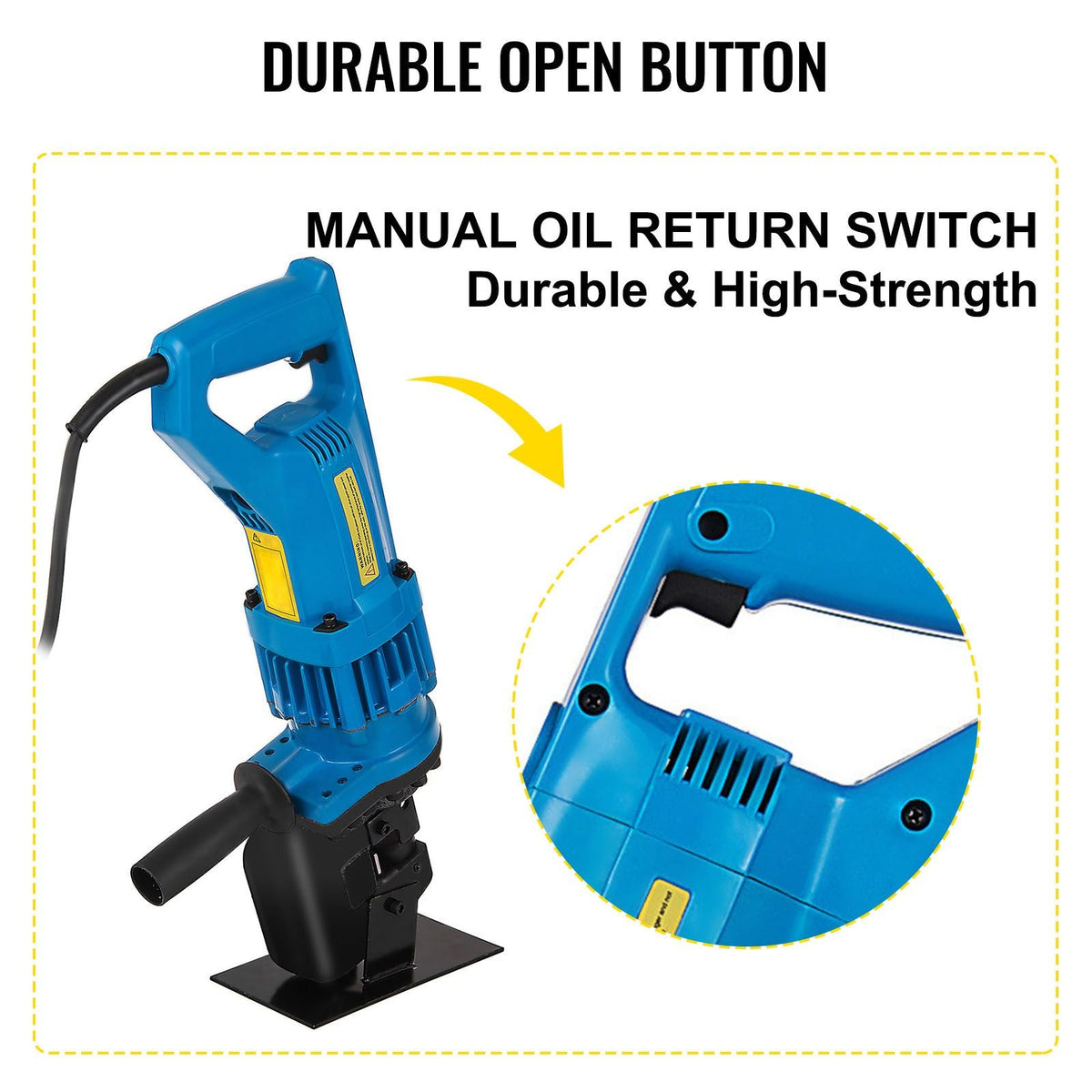 Hydraulic Hole Puncher Cutting Thick 1/4\",Electric Hydraulic Hole Punching Tool with 5-Dies Set,Hydraulic Metal Hole Puncher with Manual Oil Return Switch, Hydraulic Hole Punch Machine 900W