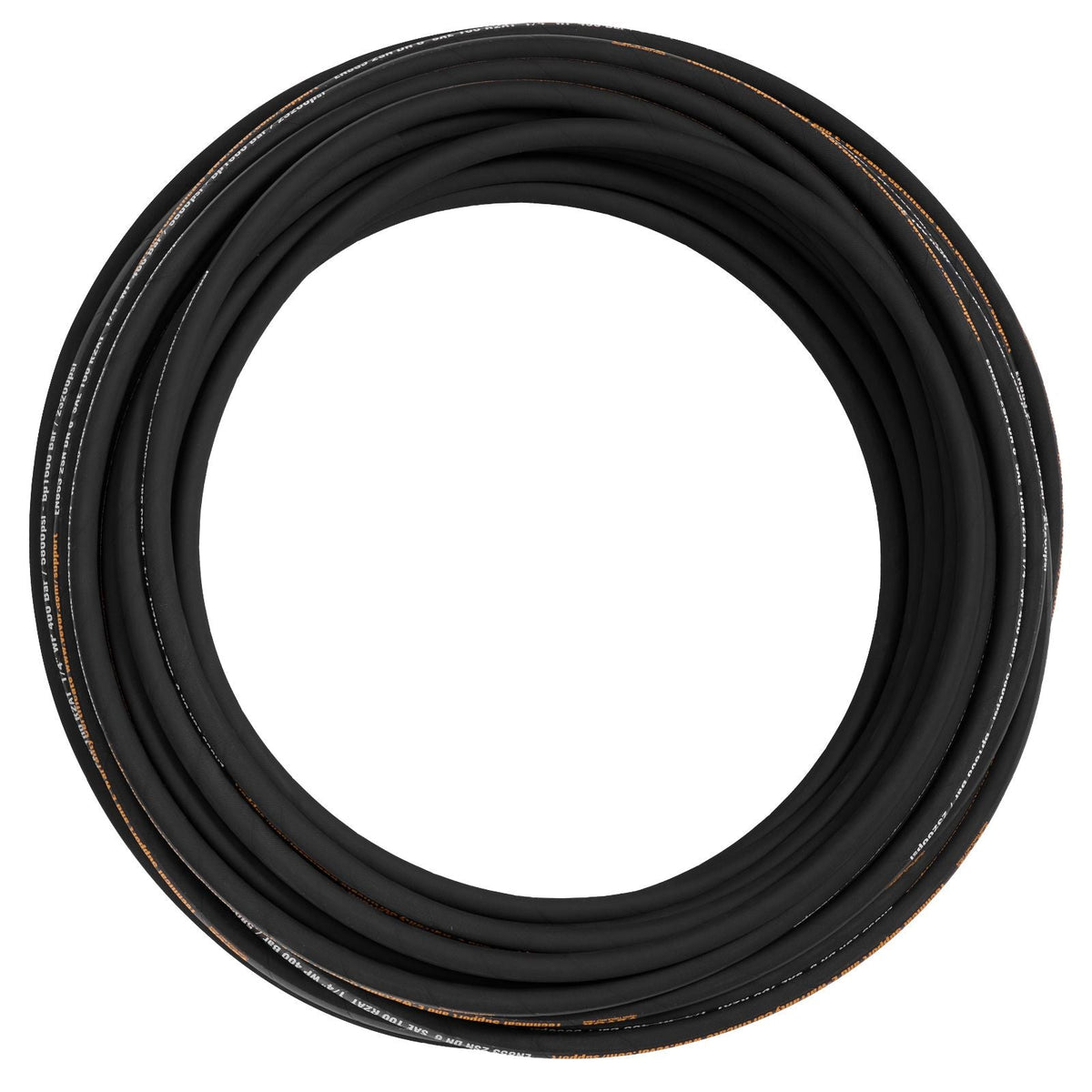 Hydraulic Hose 1/4 inch x 100 ft, Coiled Hydraulic Hose 5800 PSI, Rubber Hydraulic Hose with 2 High-Tensile Steel Wire Braid, Bulk Hydraulic Hose -20 to 140Celsius, Hydraulic Oil Flexible Hose